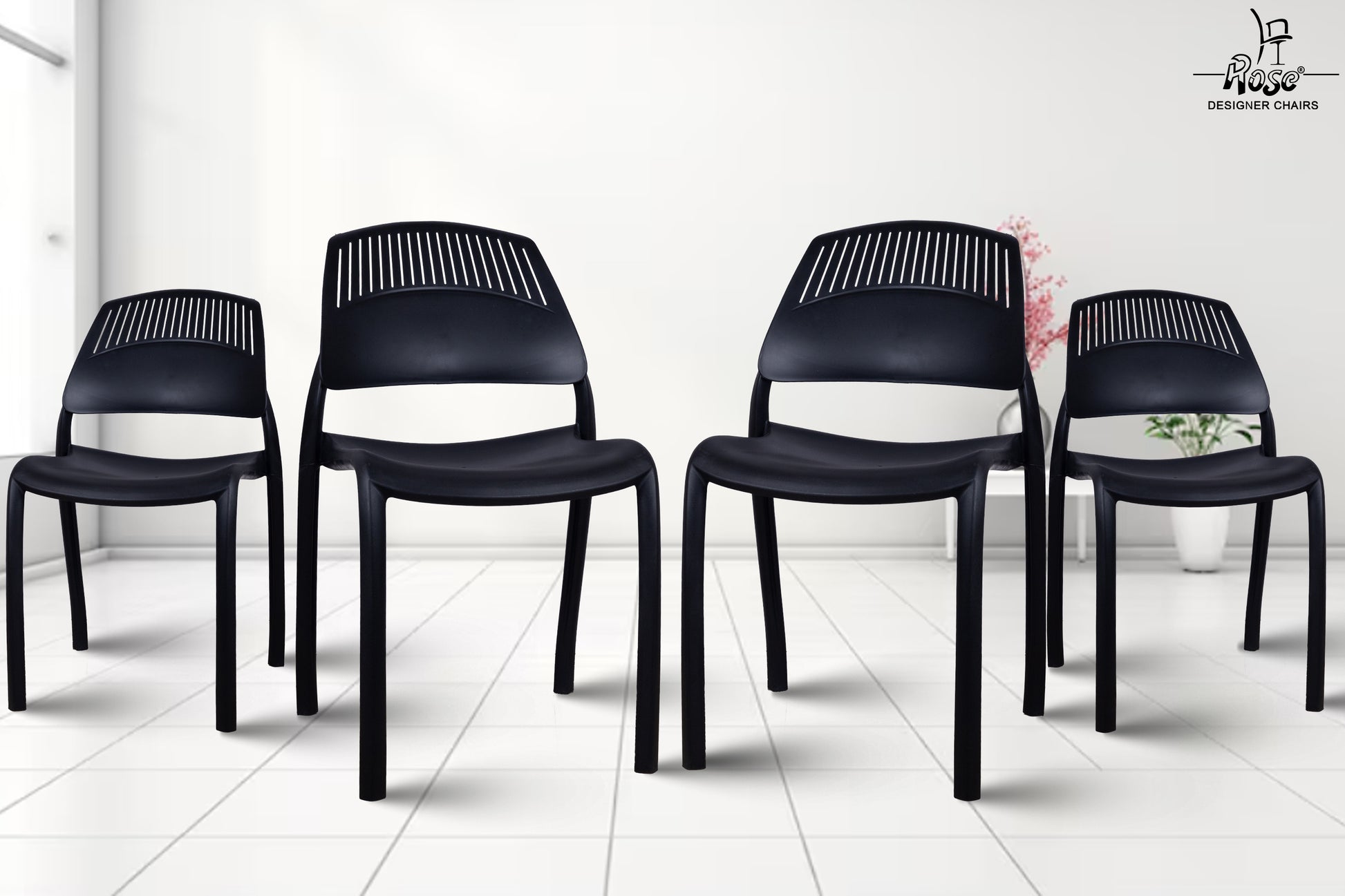 Riveria Cafe Chair set of 04 black