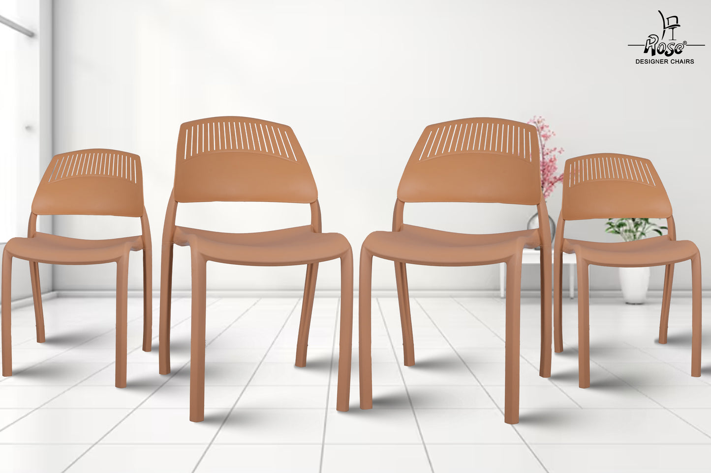 Riveria Cafe Chair set of 04 Rust