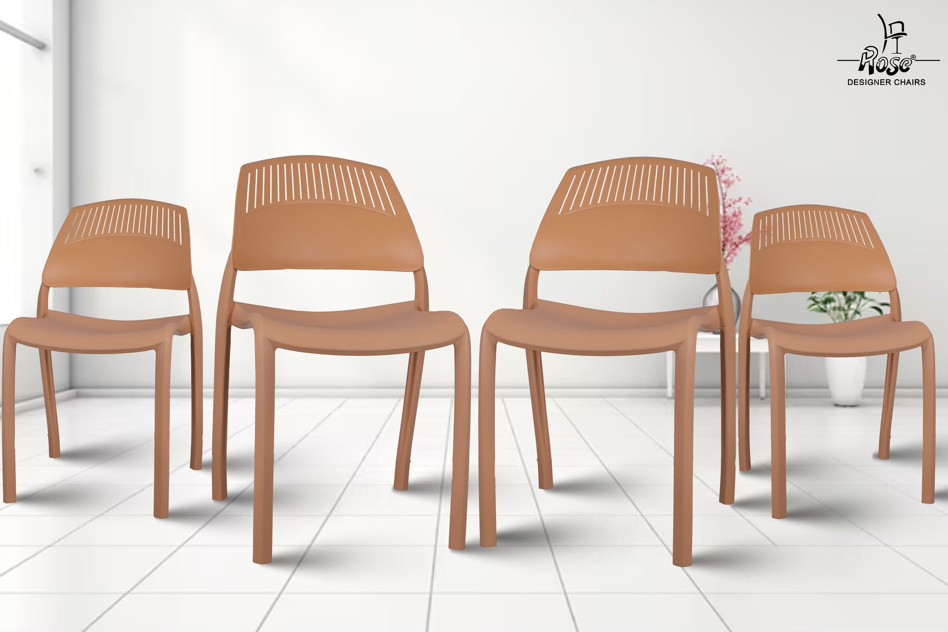 Riveria Cafe Chair set of 04 Rust