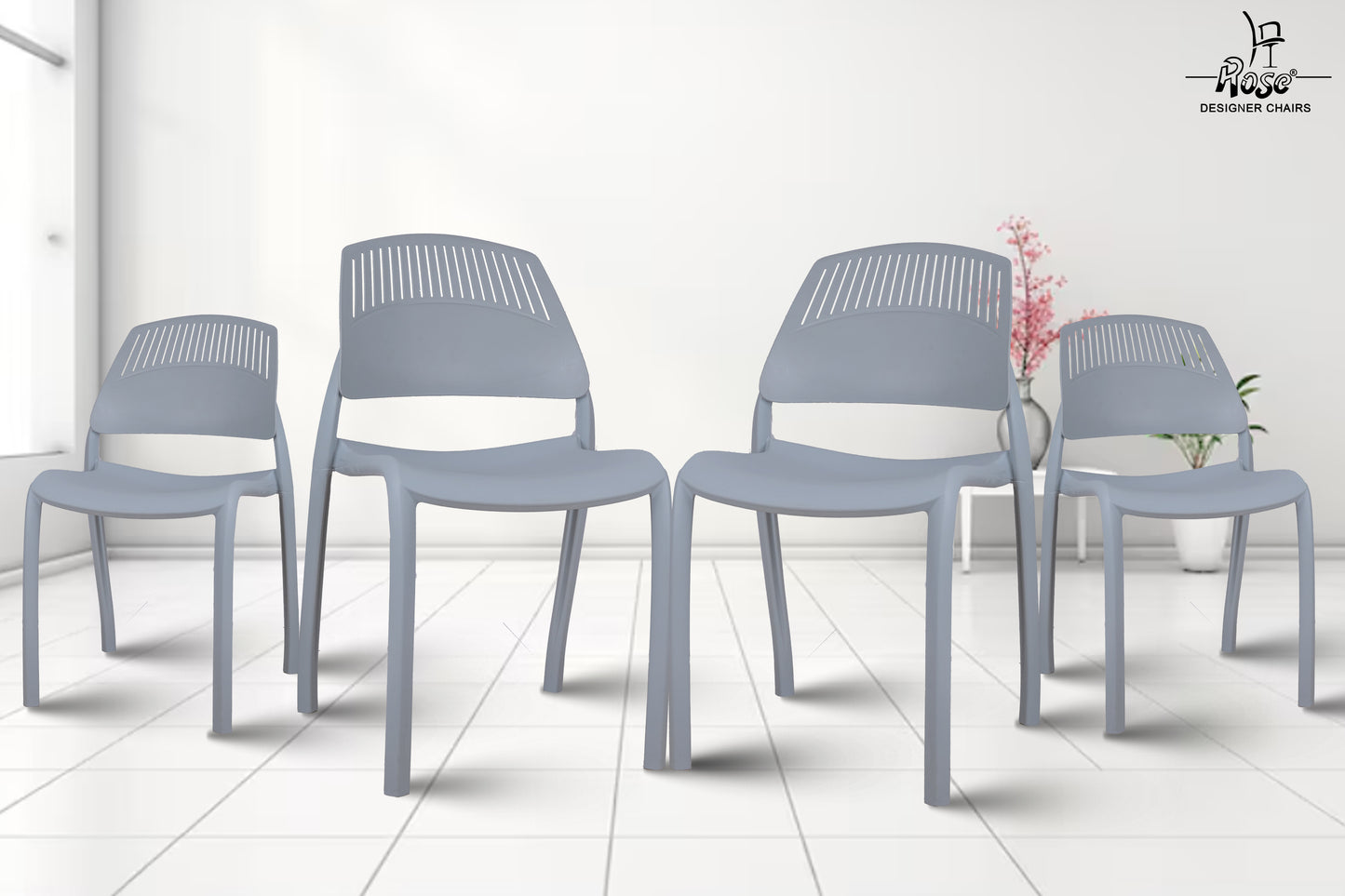 Riveria Cafe Chair set of 04 Grey