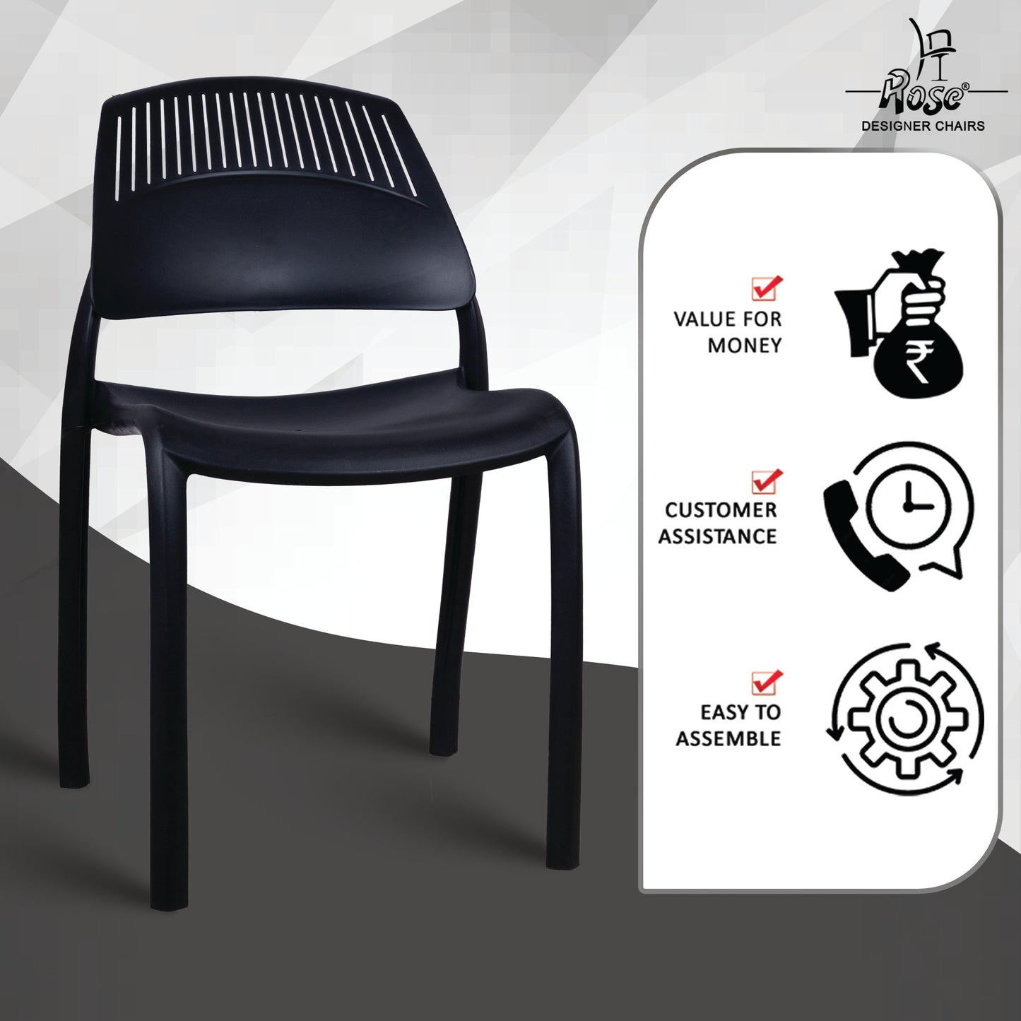 Riveria Cafe Chair set of 04 black