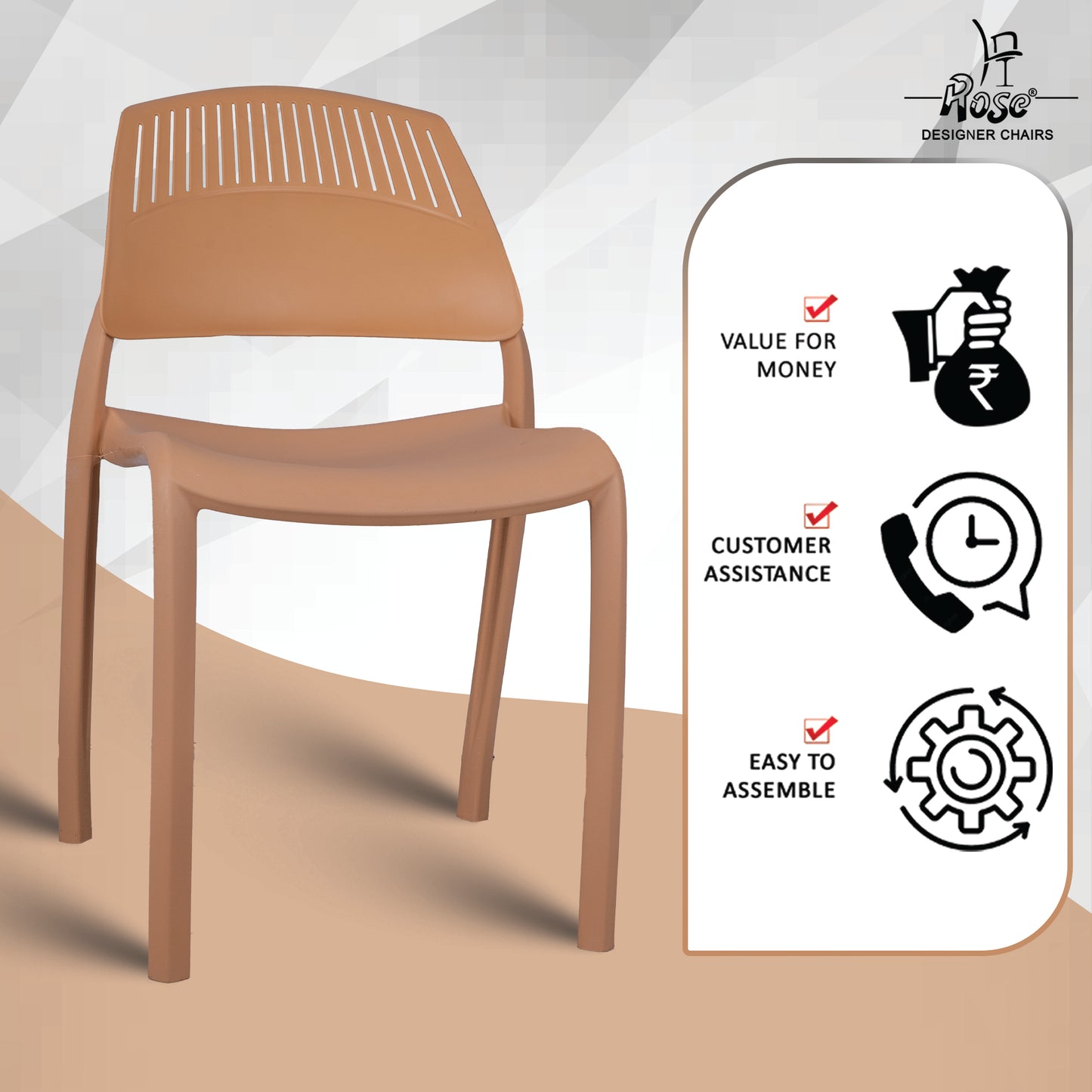 Riveria Cafe Chair set of 04 Rust