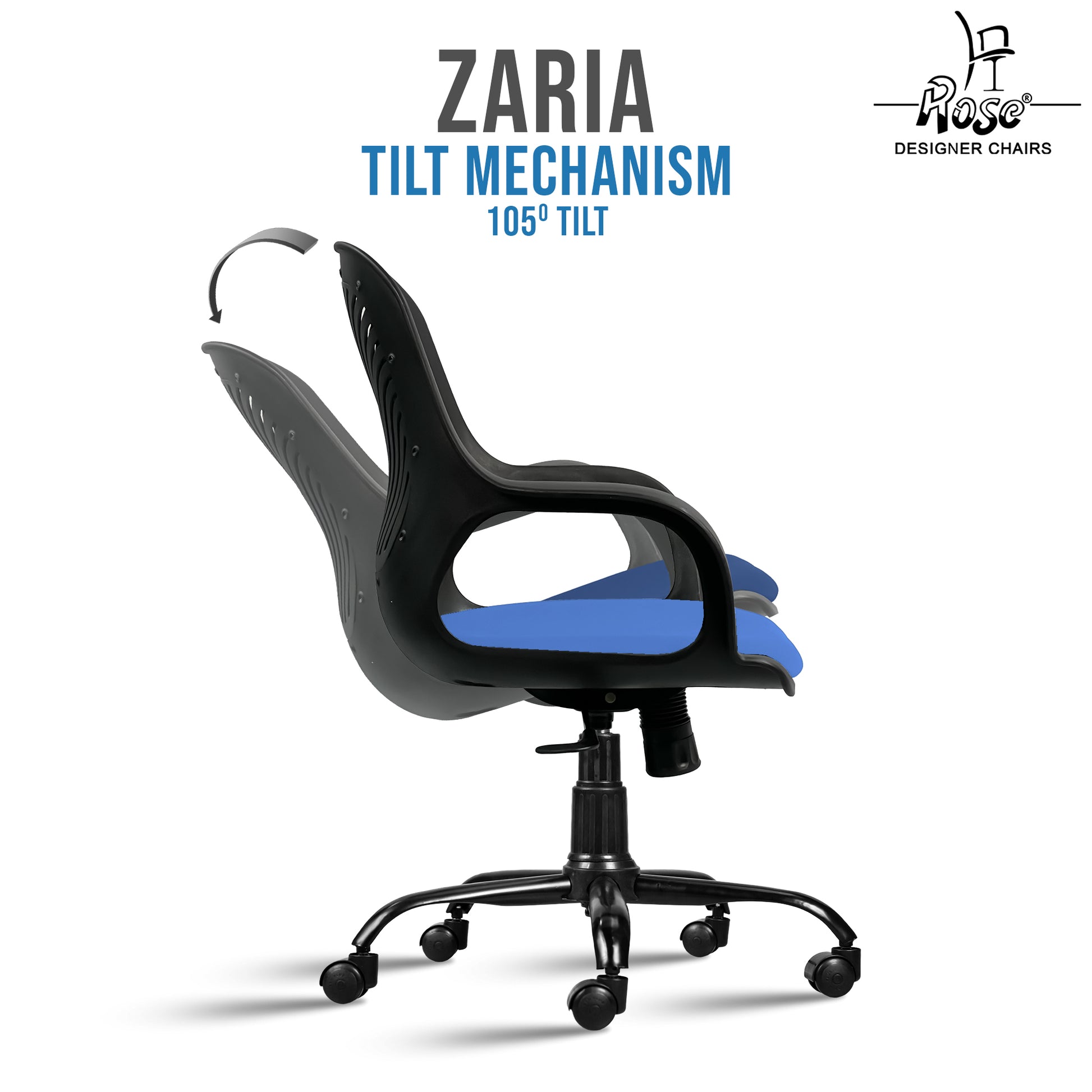 Zaria blue and black chair features 3