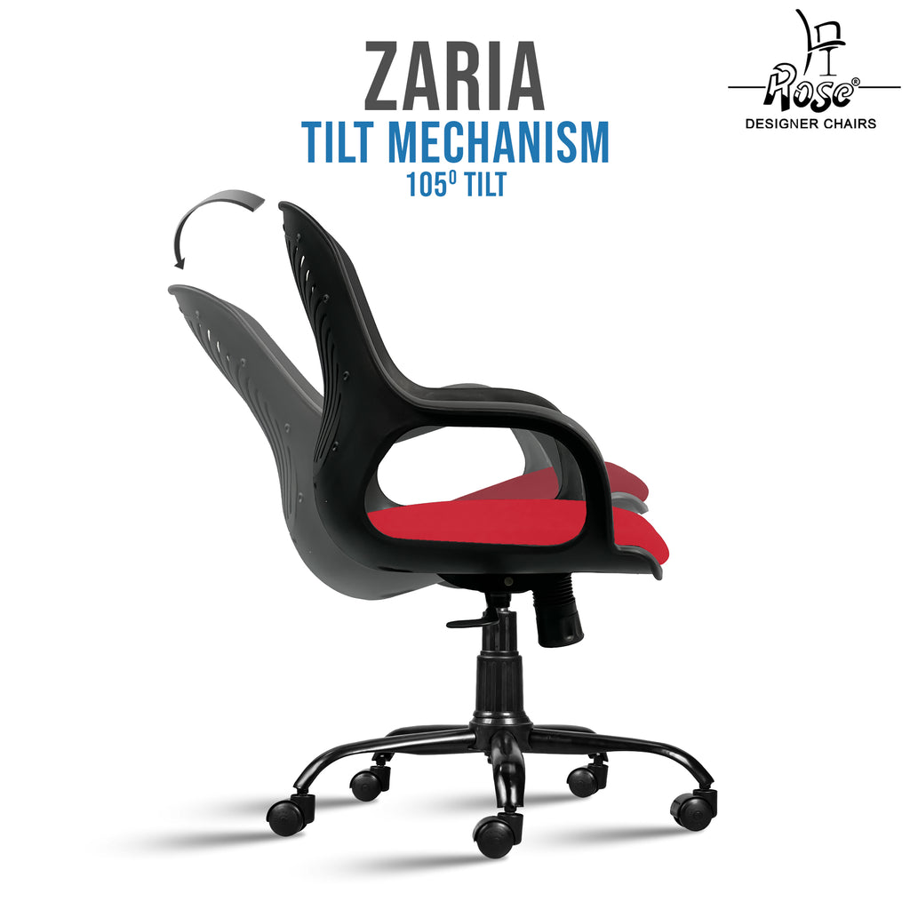 Zaria red and black chair features 3