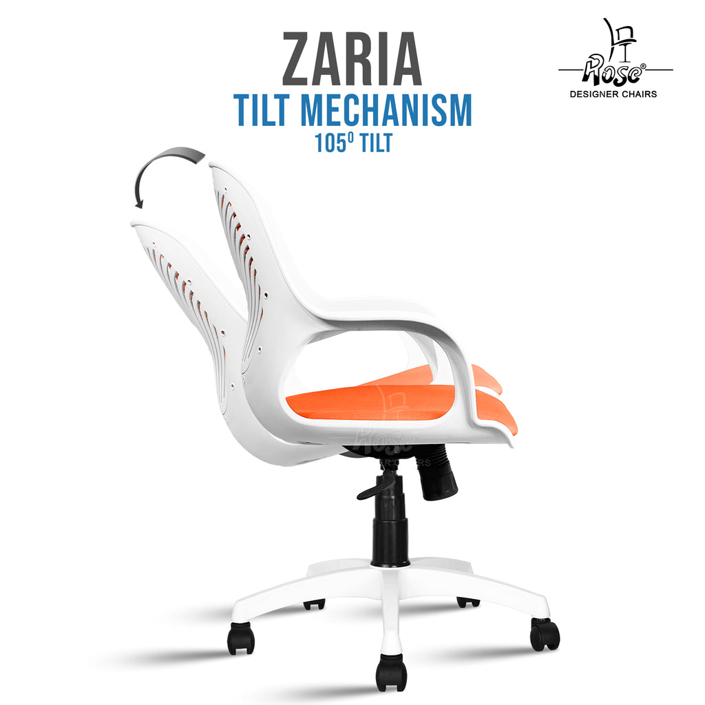 Zaria orange  and white chair features 3