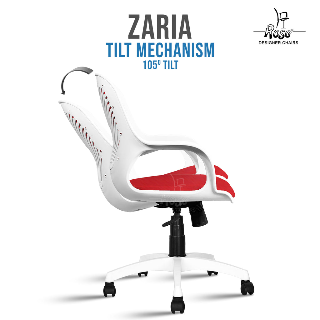 Zaria red  and white chair features 3