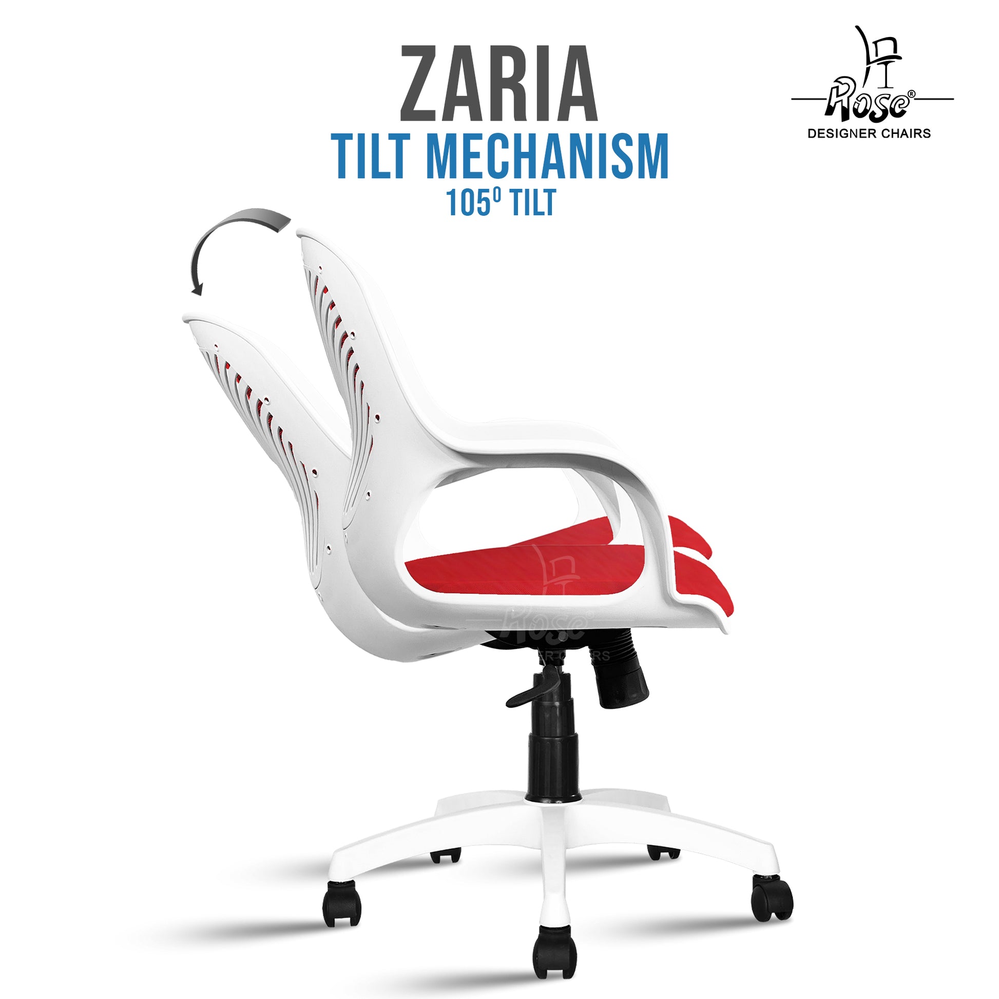 Zaria red  and white chair features 3