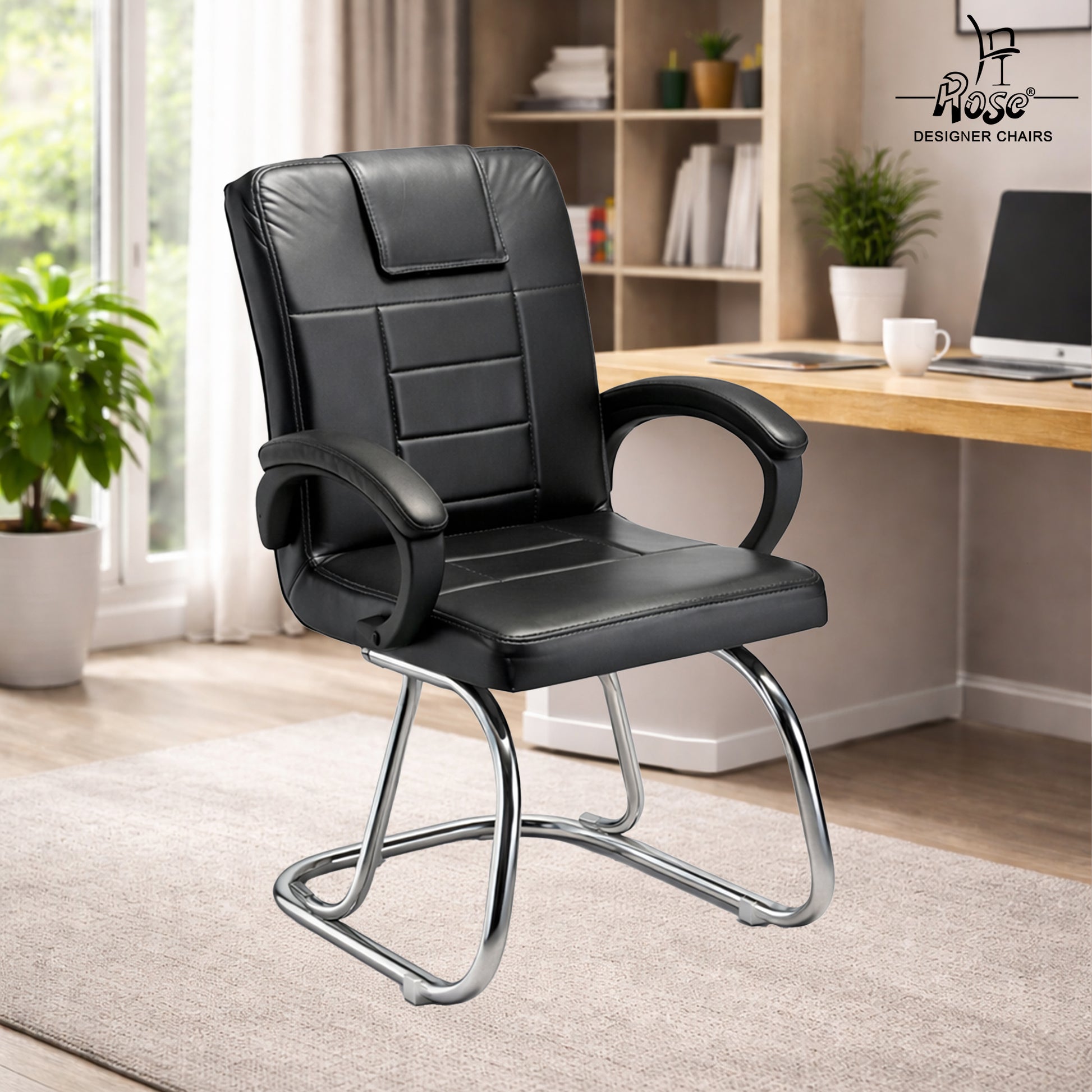Regalix Exeutive Visitor (Black) Chair Set of 1 Bg Img