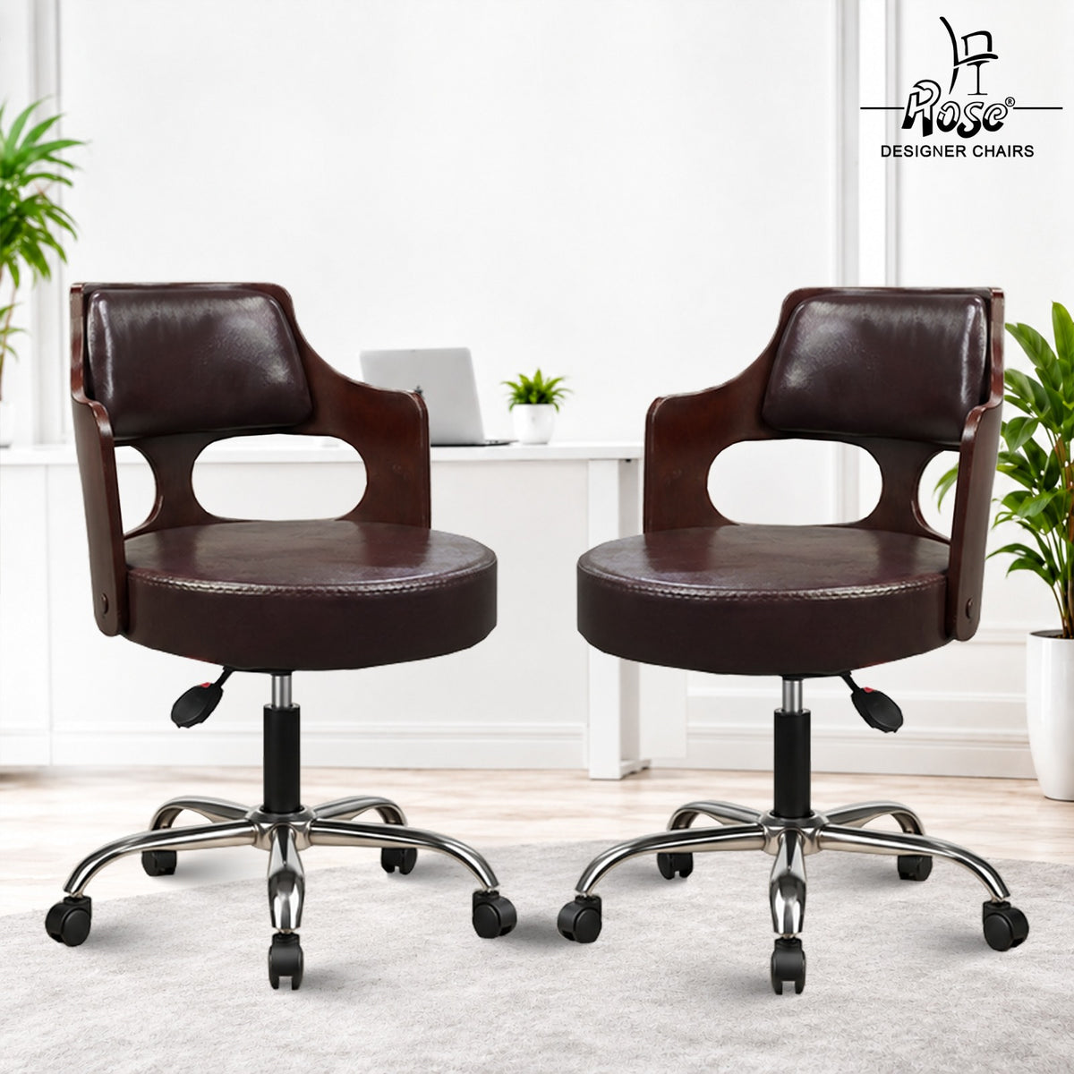 Riva Revolving Bar Stool_ Brown_Set of 2_BG_01
