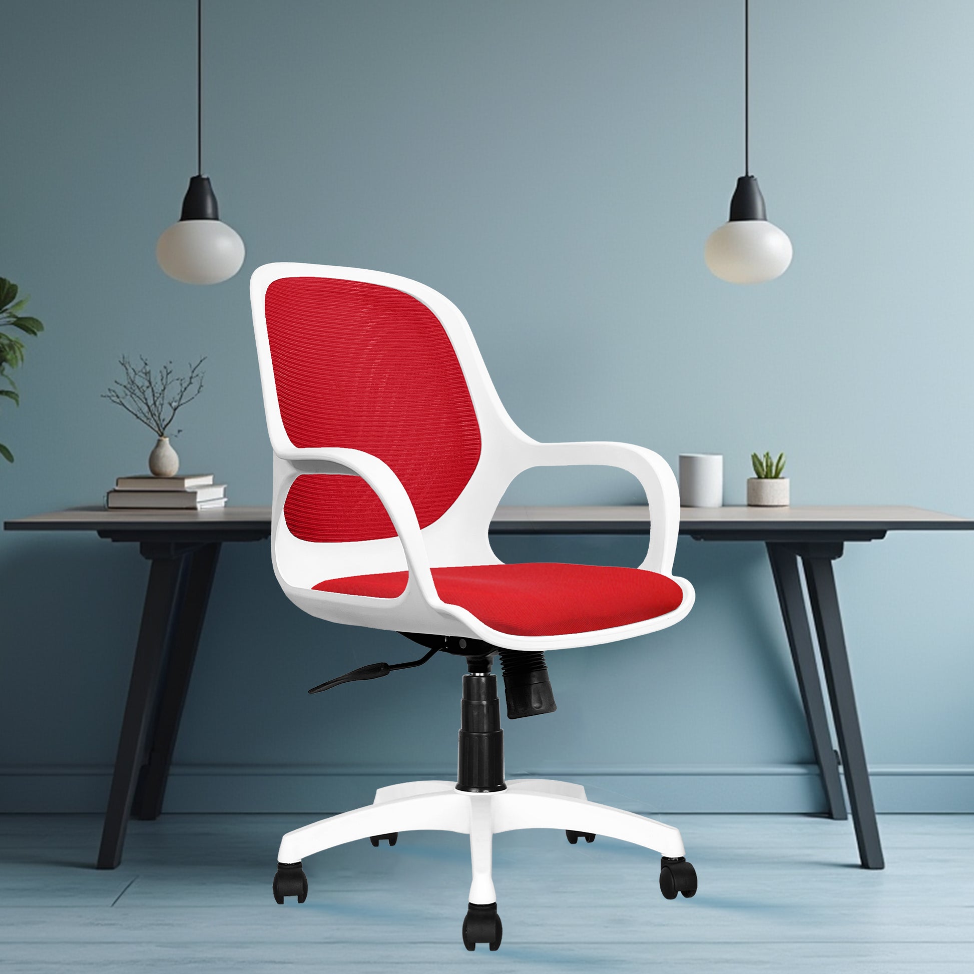 Zaria red  and white chair features bg img 