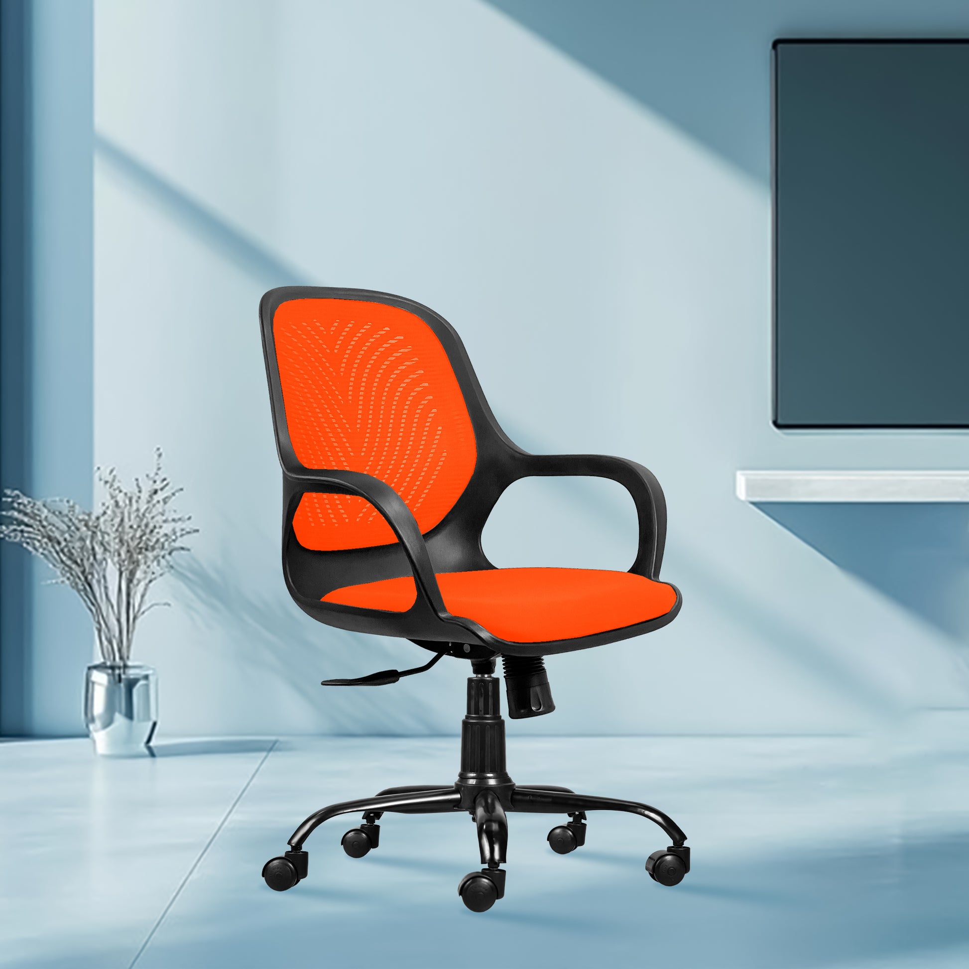 Zaria orang and black chair bg img 