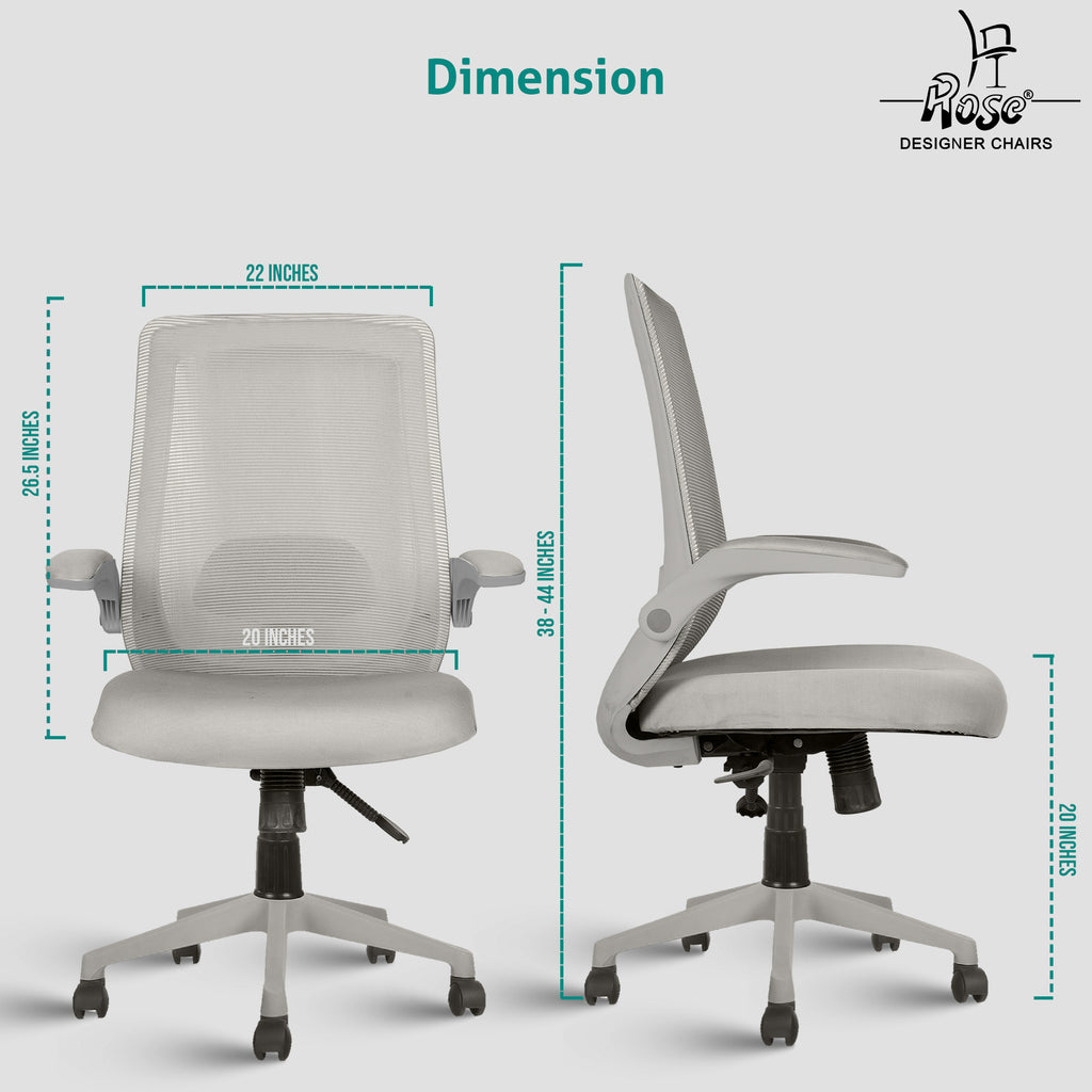 amaze mid back full grey dimensions 9
