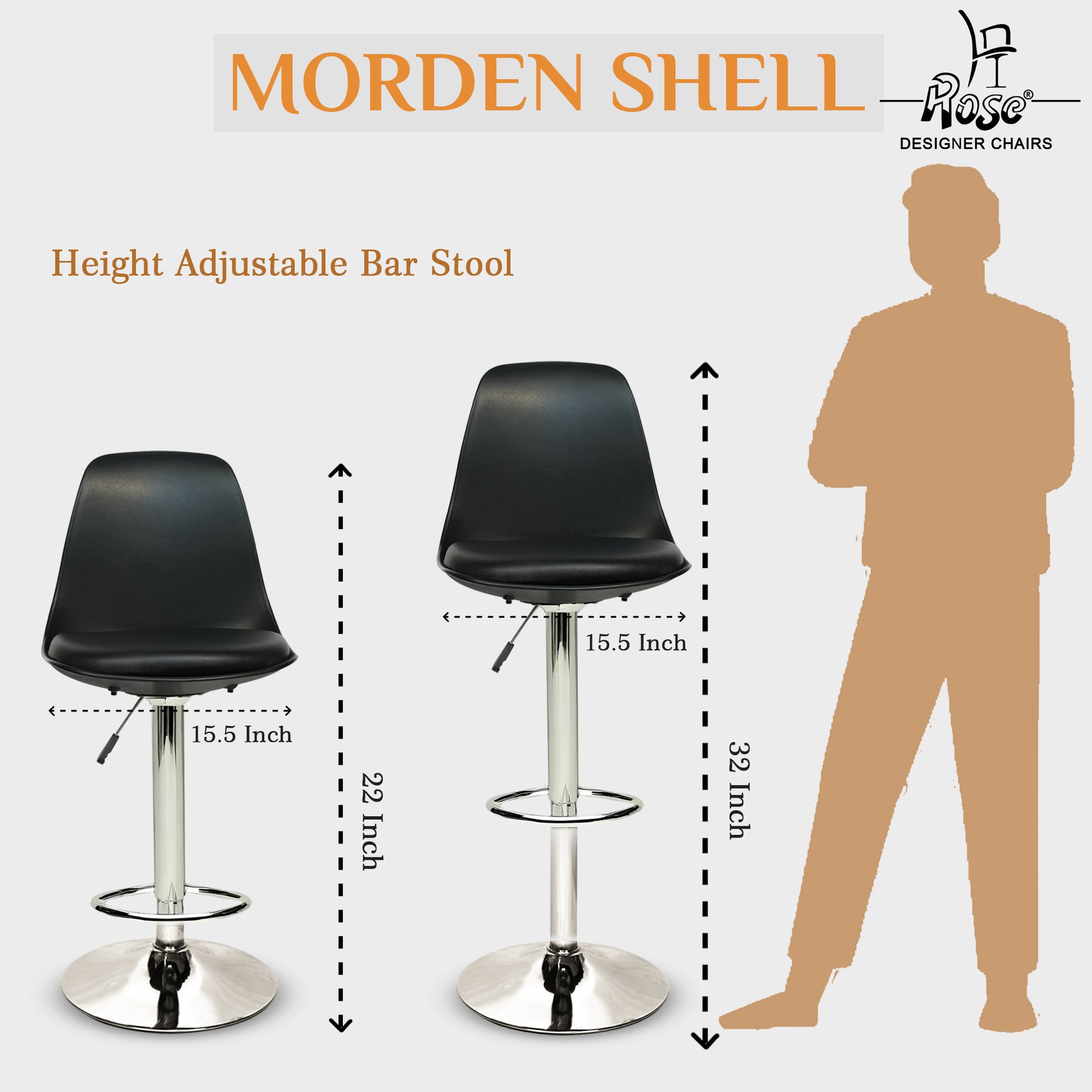 ROSE® Robin Bar Stool | Disc Base