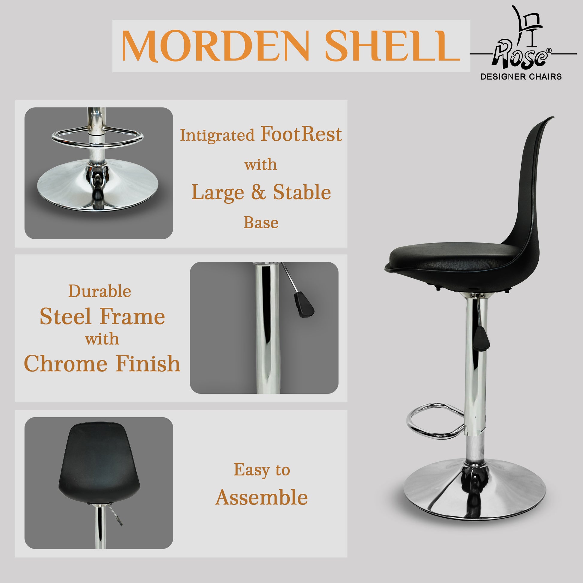 ROSE® Robin Bar Stool | Disc Base
