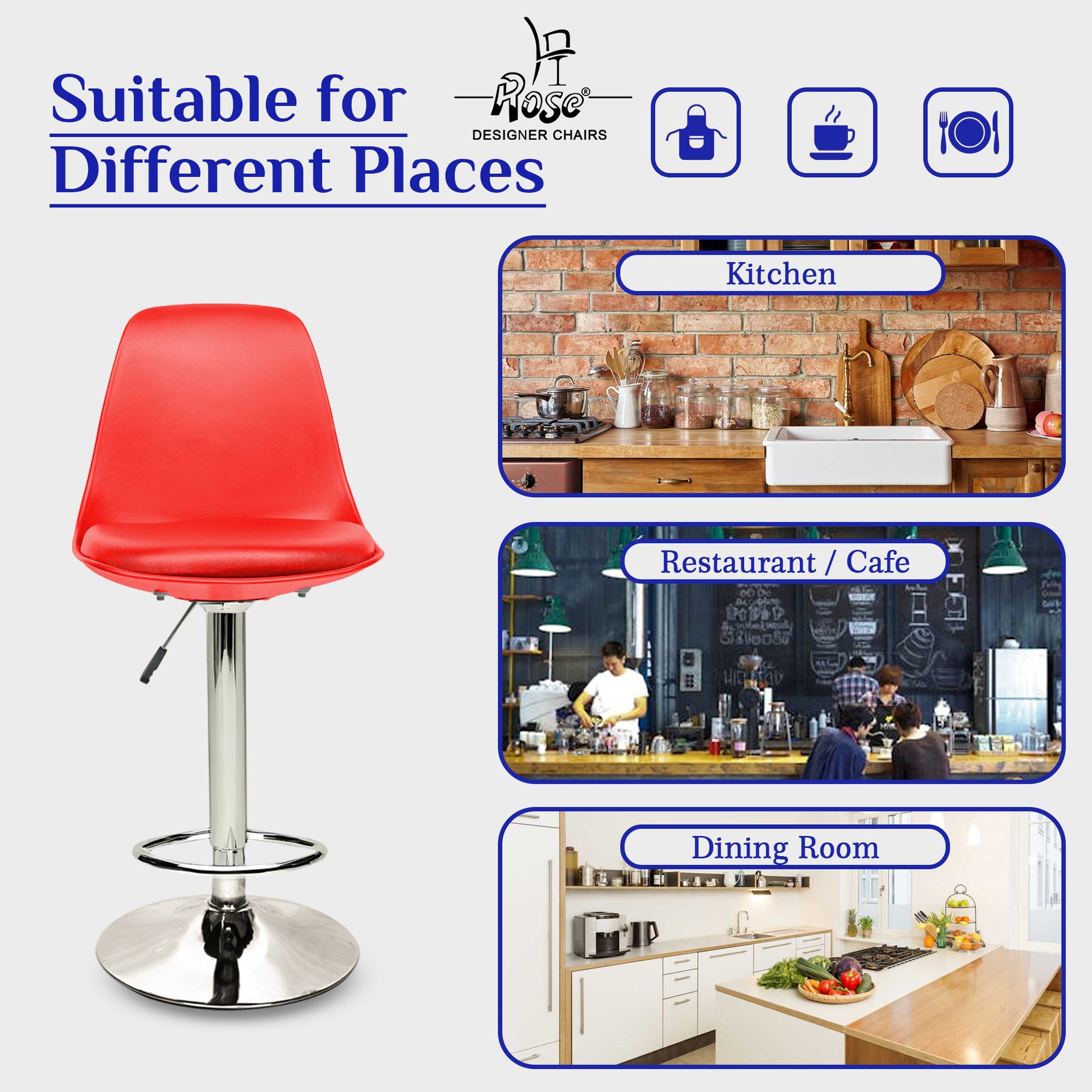 ROSE® Robin Bar Stool | Disc Base