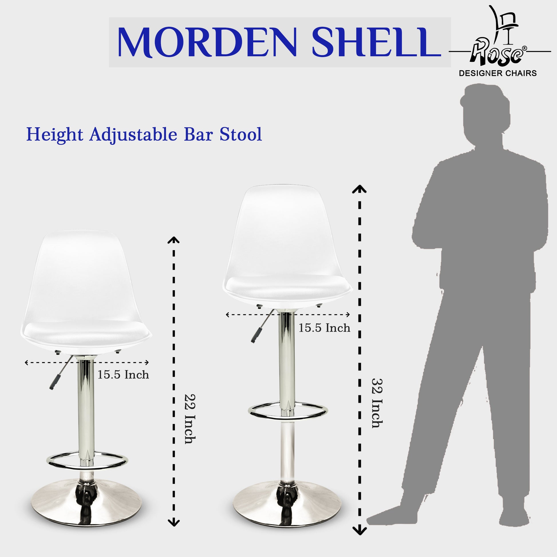 ROSE® Robin Bar Stool | Disc Base