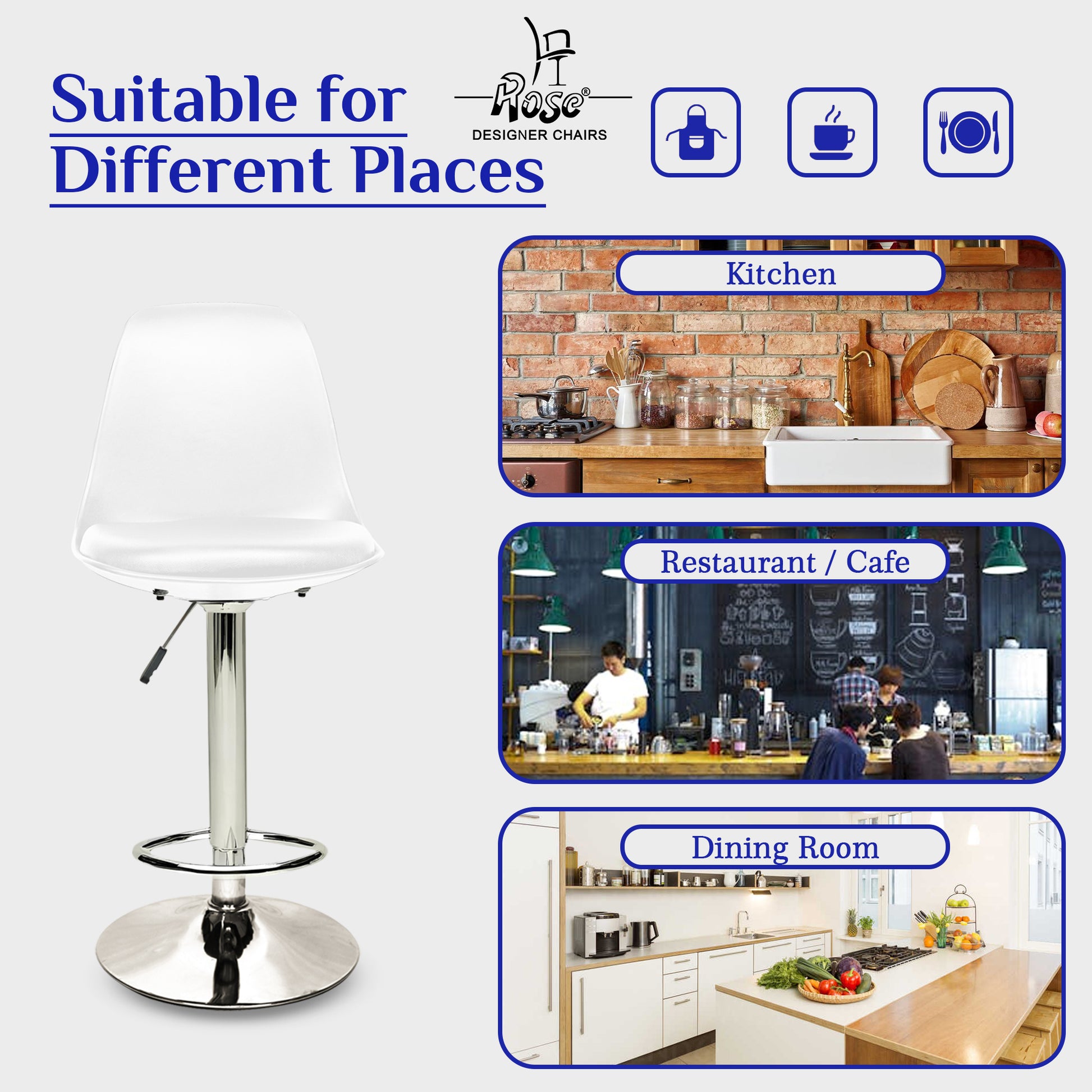 ROSE® Robin Bar Stool | Disc Base