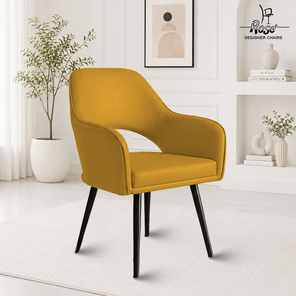Yuri Faux Leather Chair Honey (Yellow)Set of 1 Bg Img