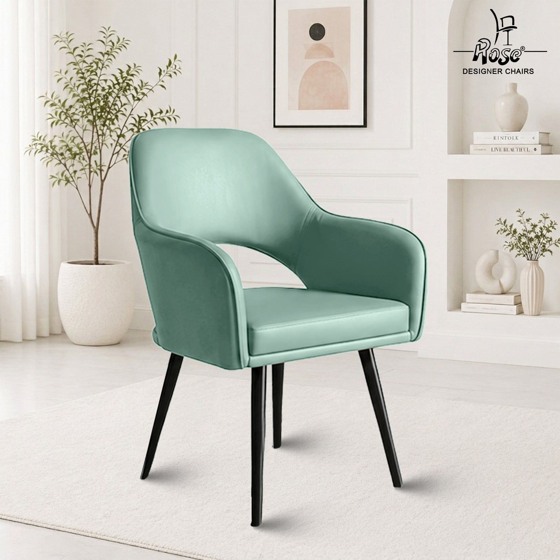 Yuri Faux Leather Chair Pistachio (Green)Set of 1 Bg Img