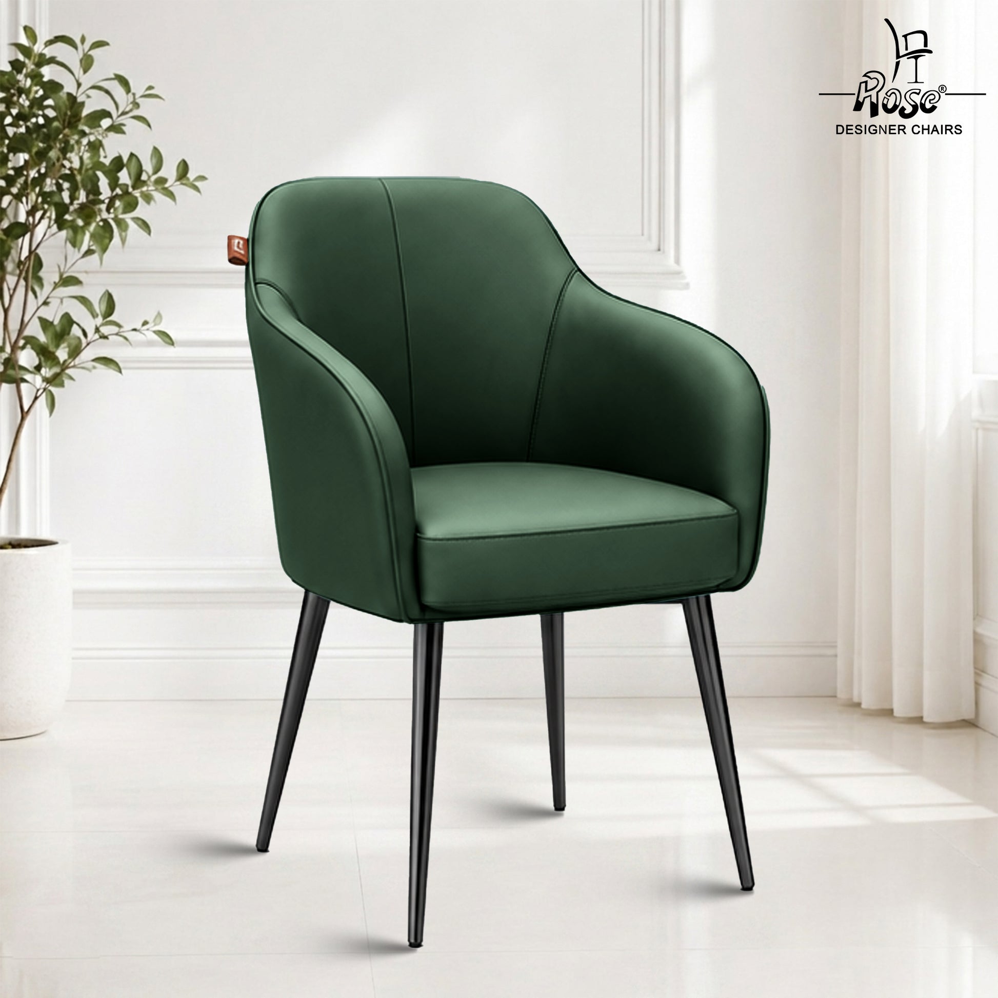 Haze Faux Leather Chair(Pine Green) Set of 1 Bg Img
