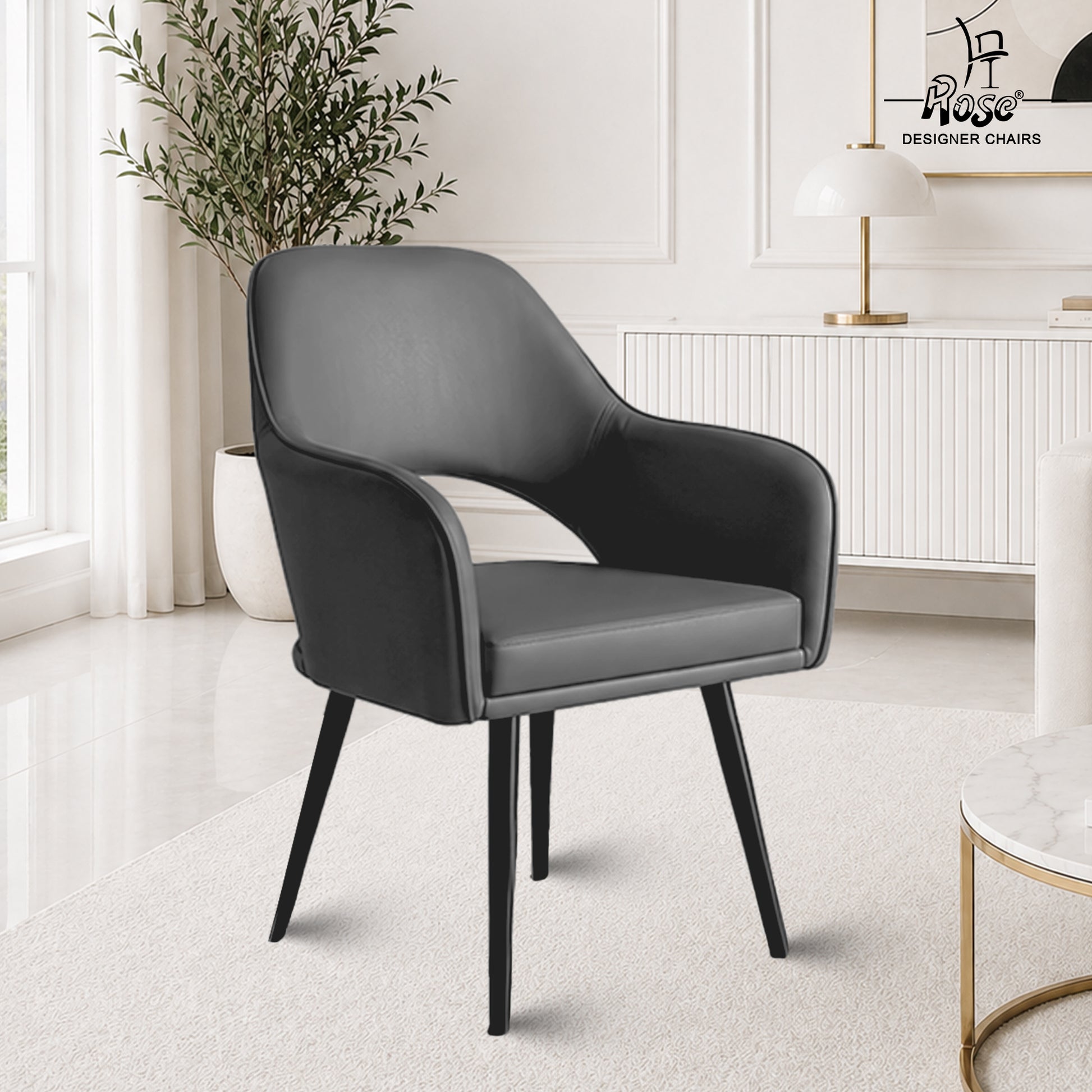 Yuri Faux Leather Chair Slatey (Gray)Set of 1 Bg Img