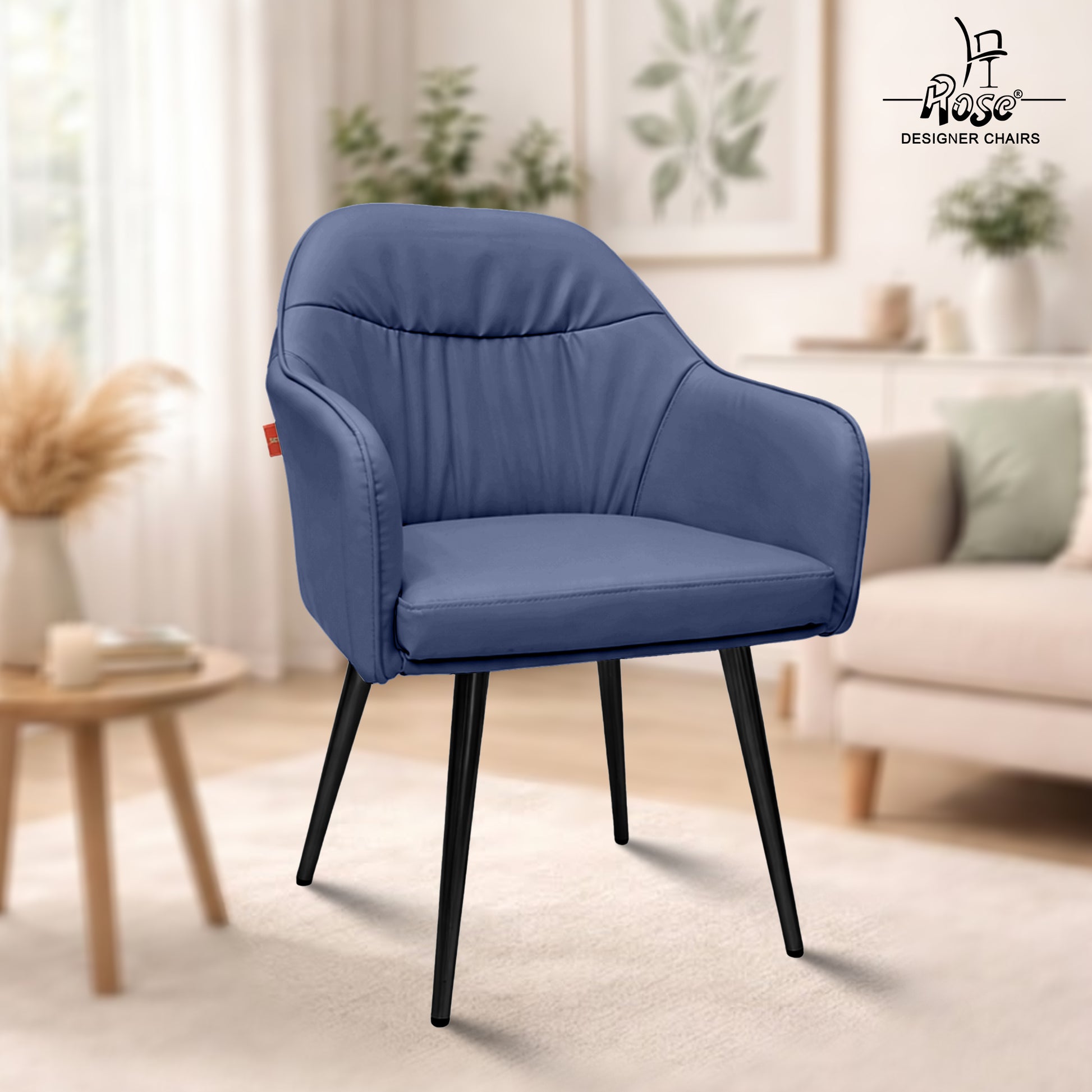 Mack Faux Leather Chair(Denim Blue) Set of 1 Bg Img 