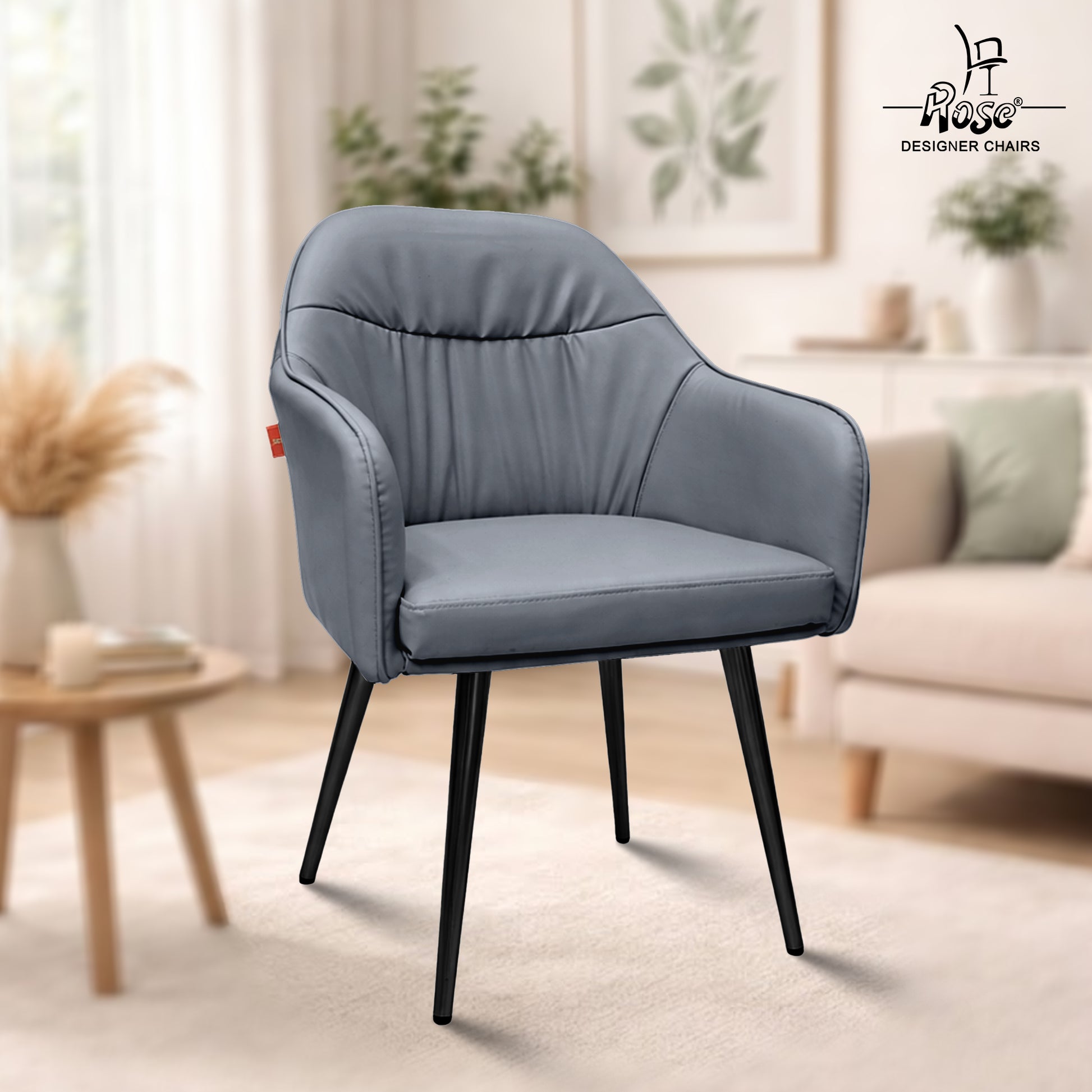 Mack Faux Leather Chair(Slate Gray) Set of 1 Bg Img