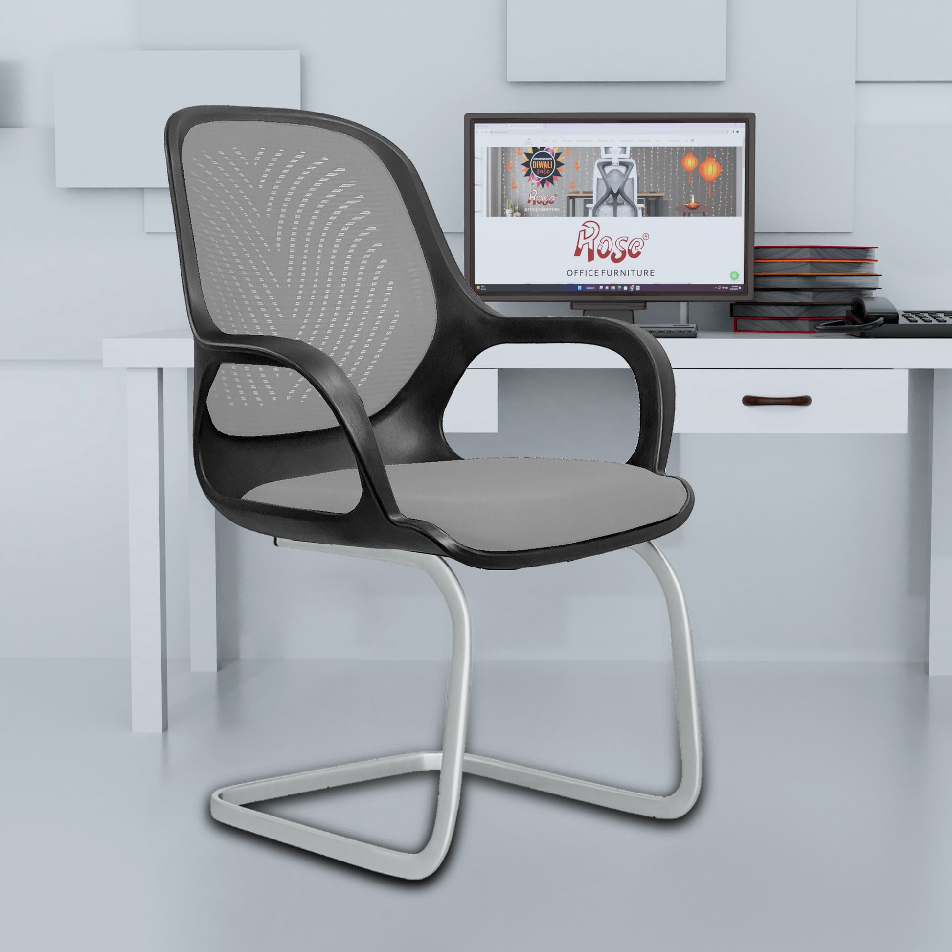 Zaria gray and black vistar chair bg img