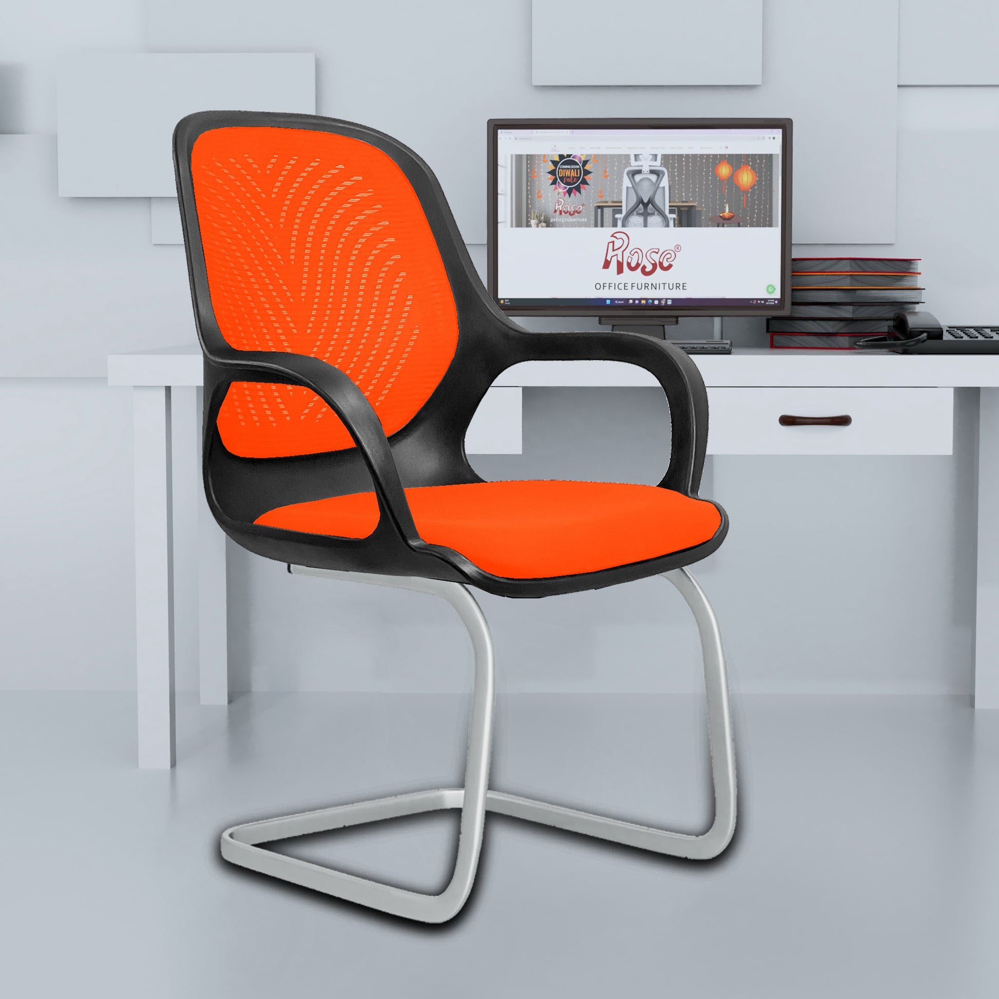 Zaria orang and black vistar chair bg img