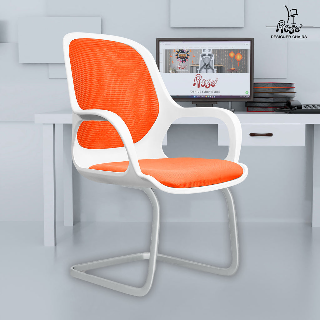 Zaria Orang  and White Vistar Chair Bg Img