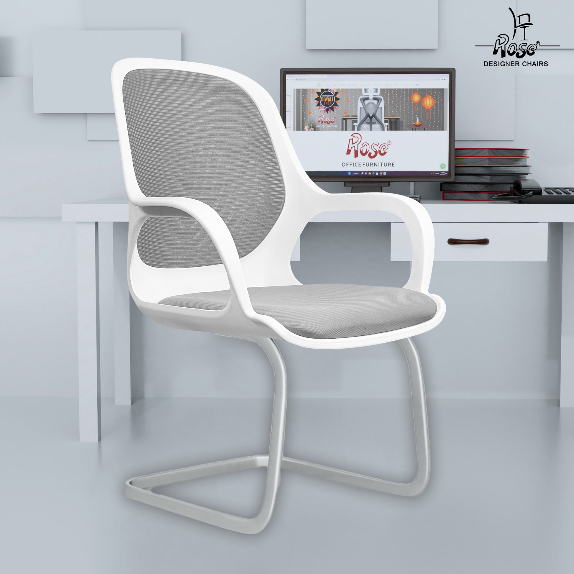 Zaria Gray  and White Vistar Chair Bg Img