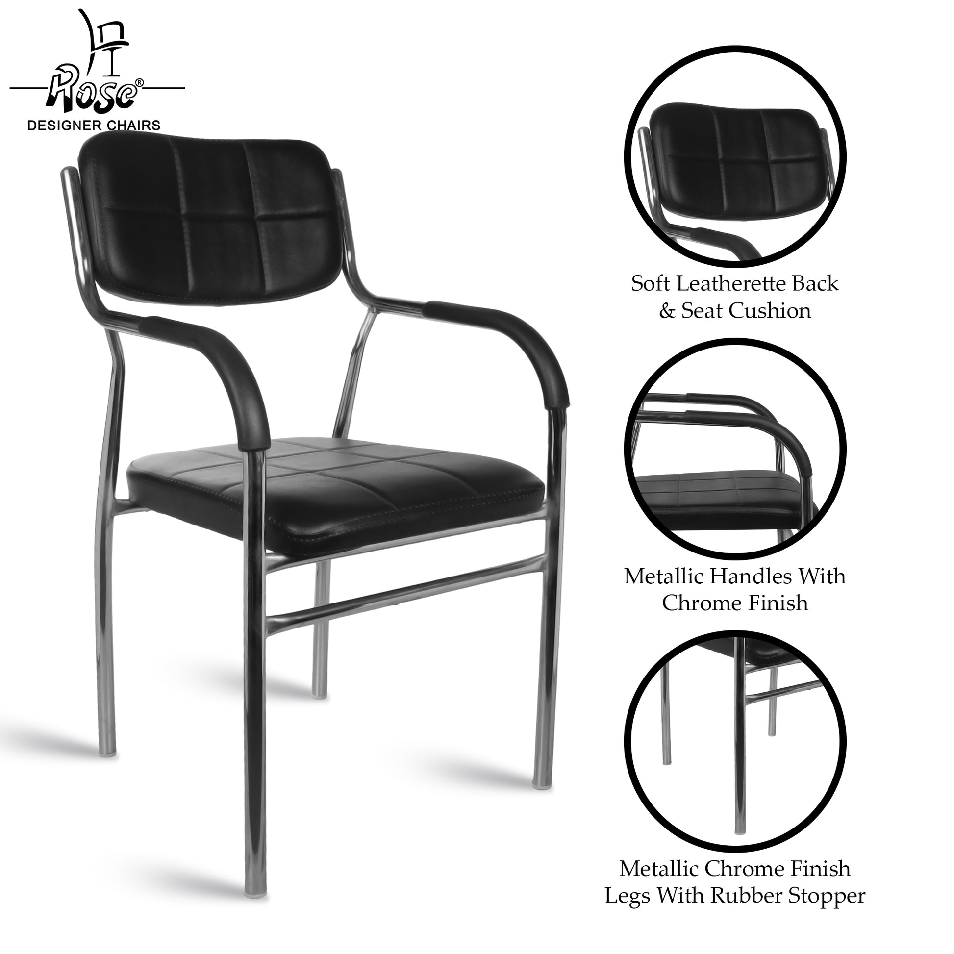 ROSE® Bliss Office Visitor Chair (Black)