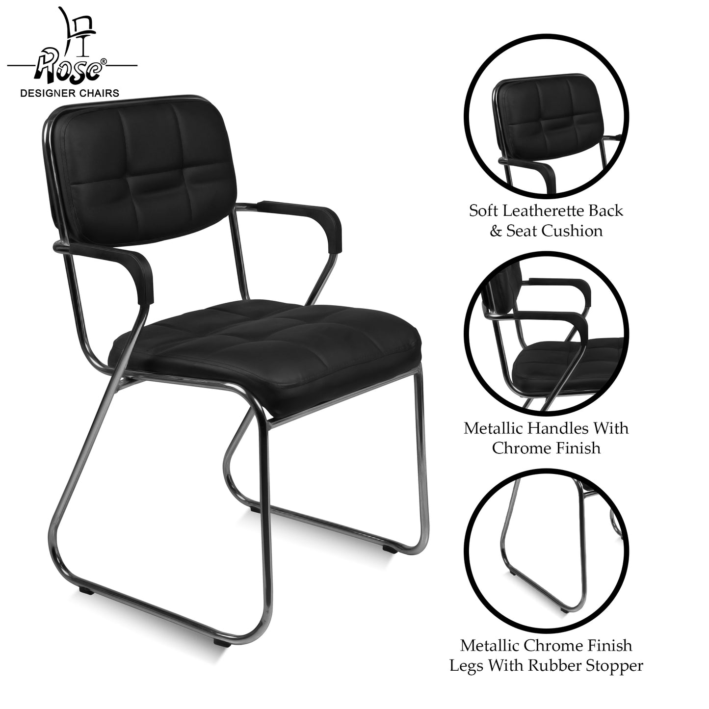 ROSE® Cady Office Visitor Chair (Black)