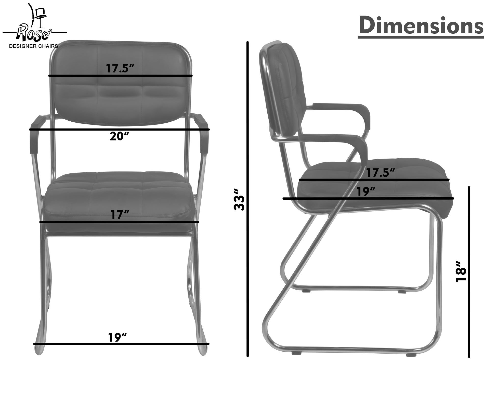 ROSE® Cady Office Visitor Chair (Black)