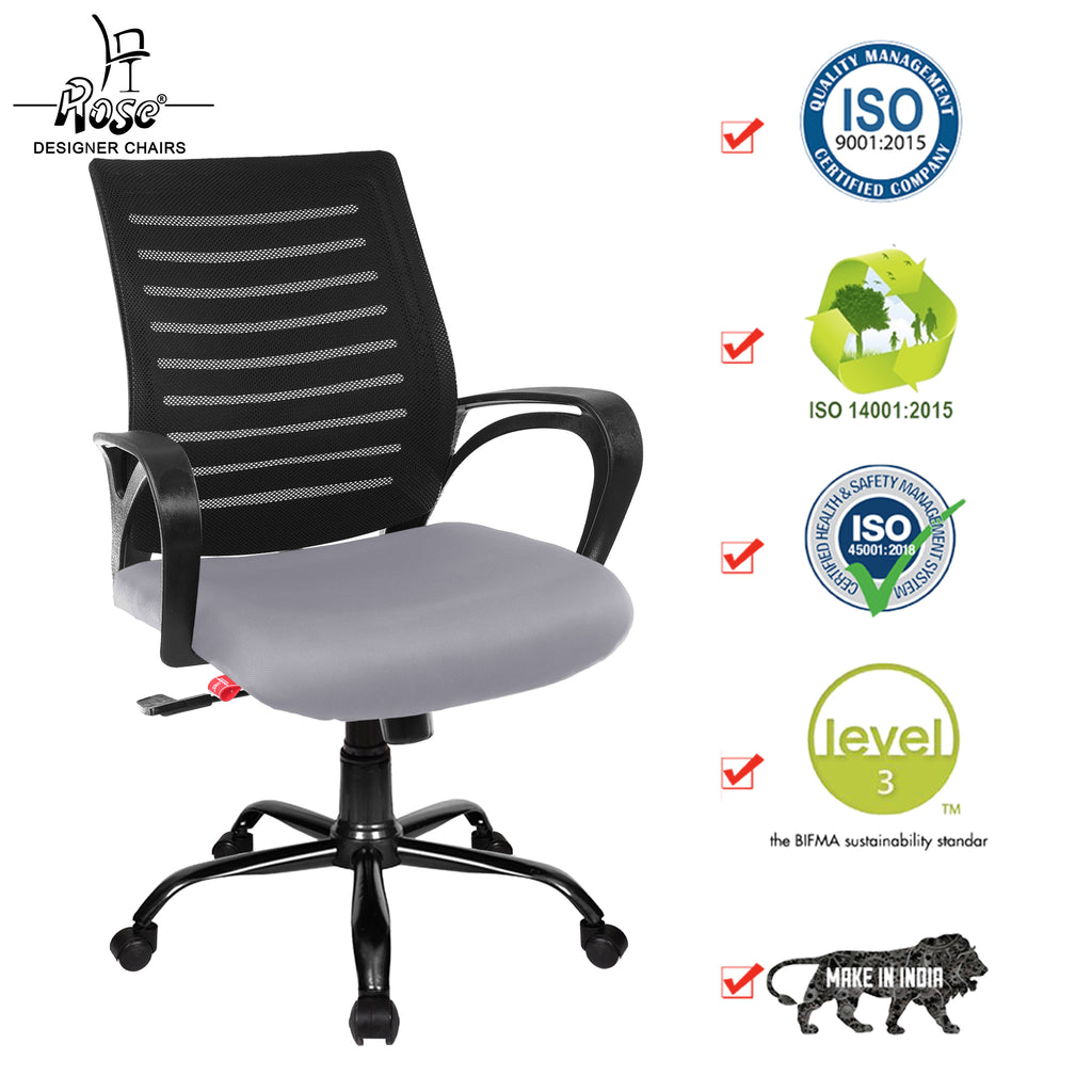 Mesh Mid-Back chair (Seat Grey Elite)Set of 1 Service