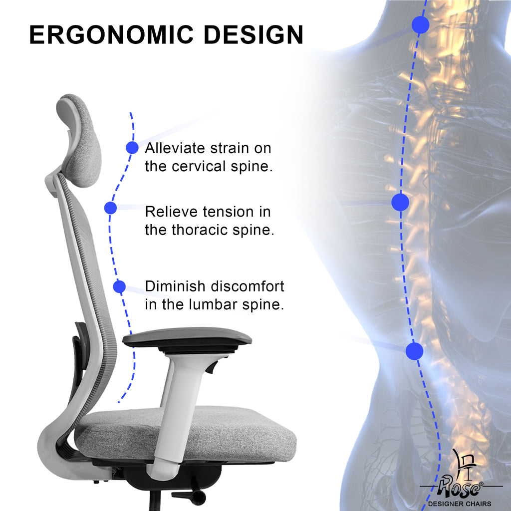 ROSE® Cooper Premium Office Chair (Grey and White)