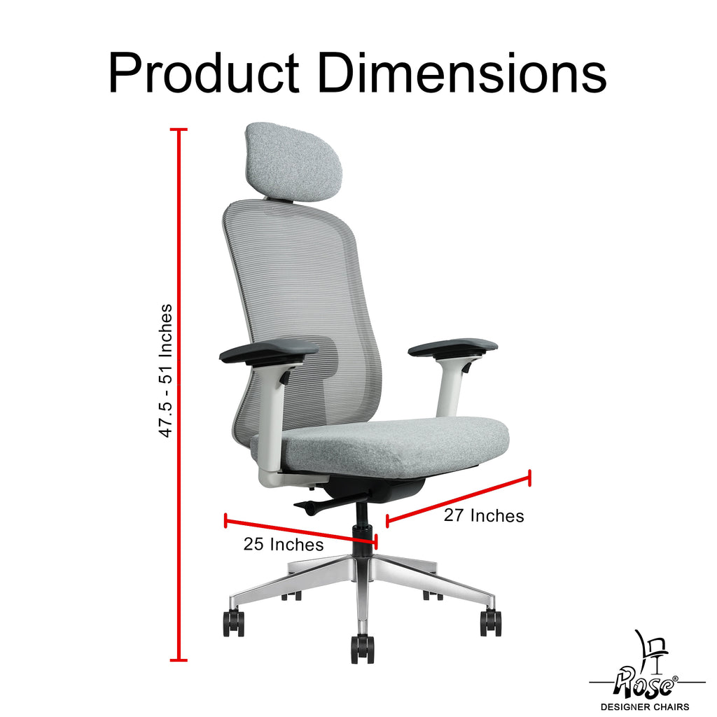 ROSE® Cooper Premium Office Chair (Grey and White)