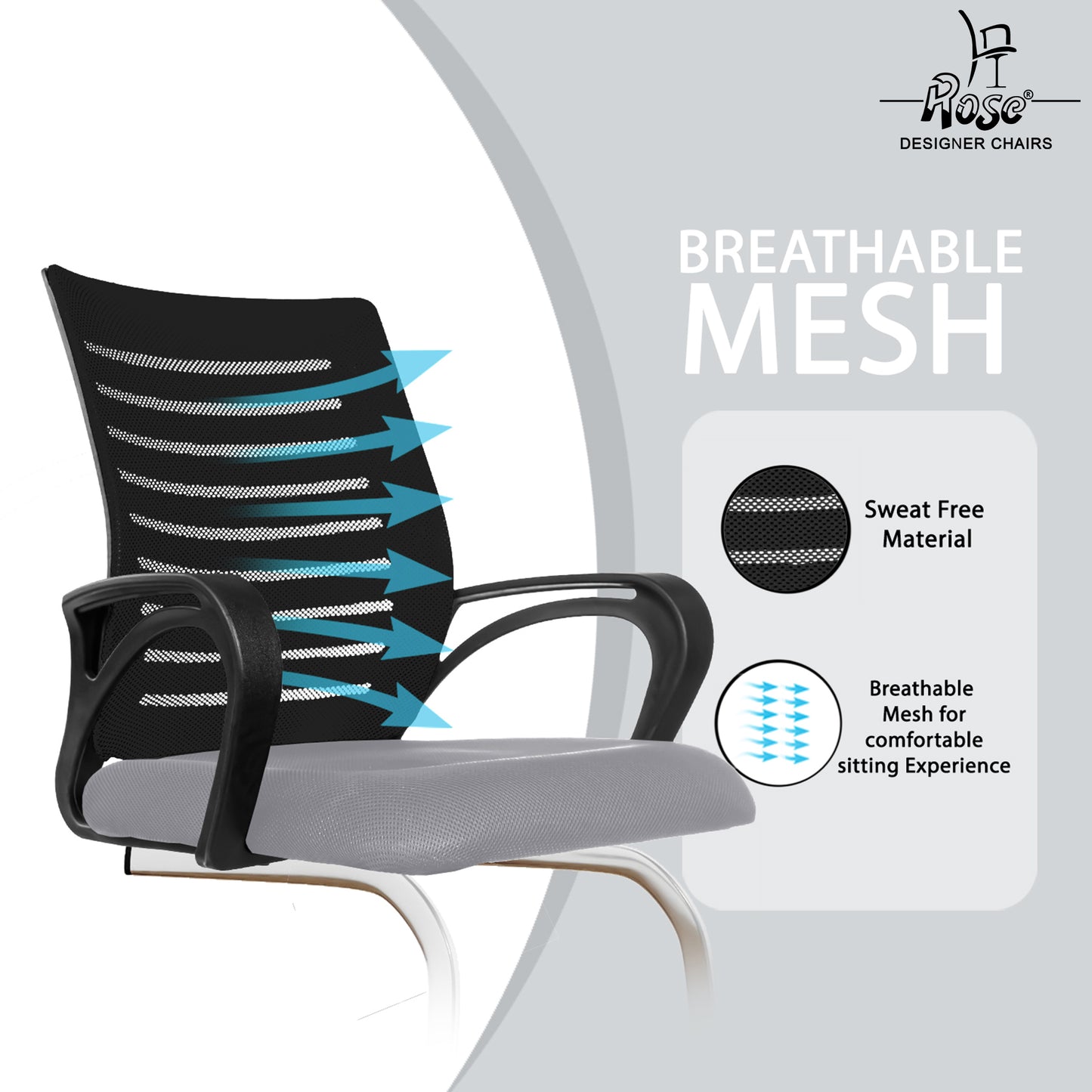 ROSE® Elite Mesh Mid-Back Office Visitor Chair