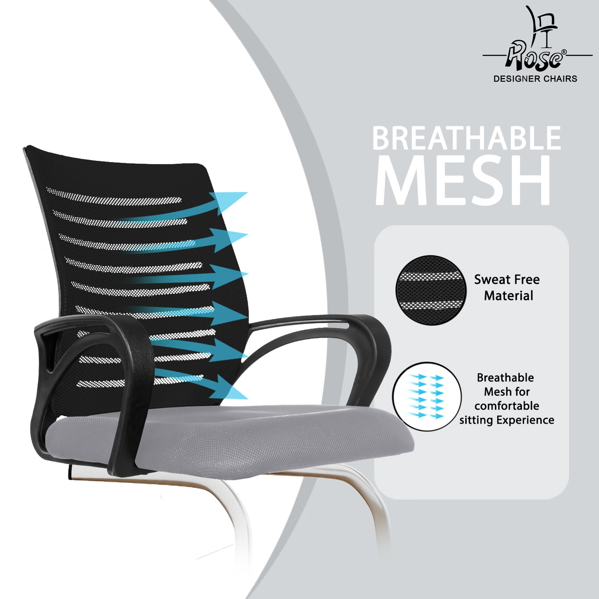ROSE® Elite Mesh Mid-Back Office Visitor Chair