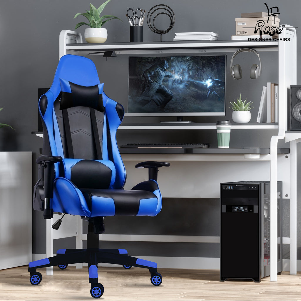 ROSE® Up Gaming with Multi-Functional Ergonomic Gaming Chair (Blue)