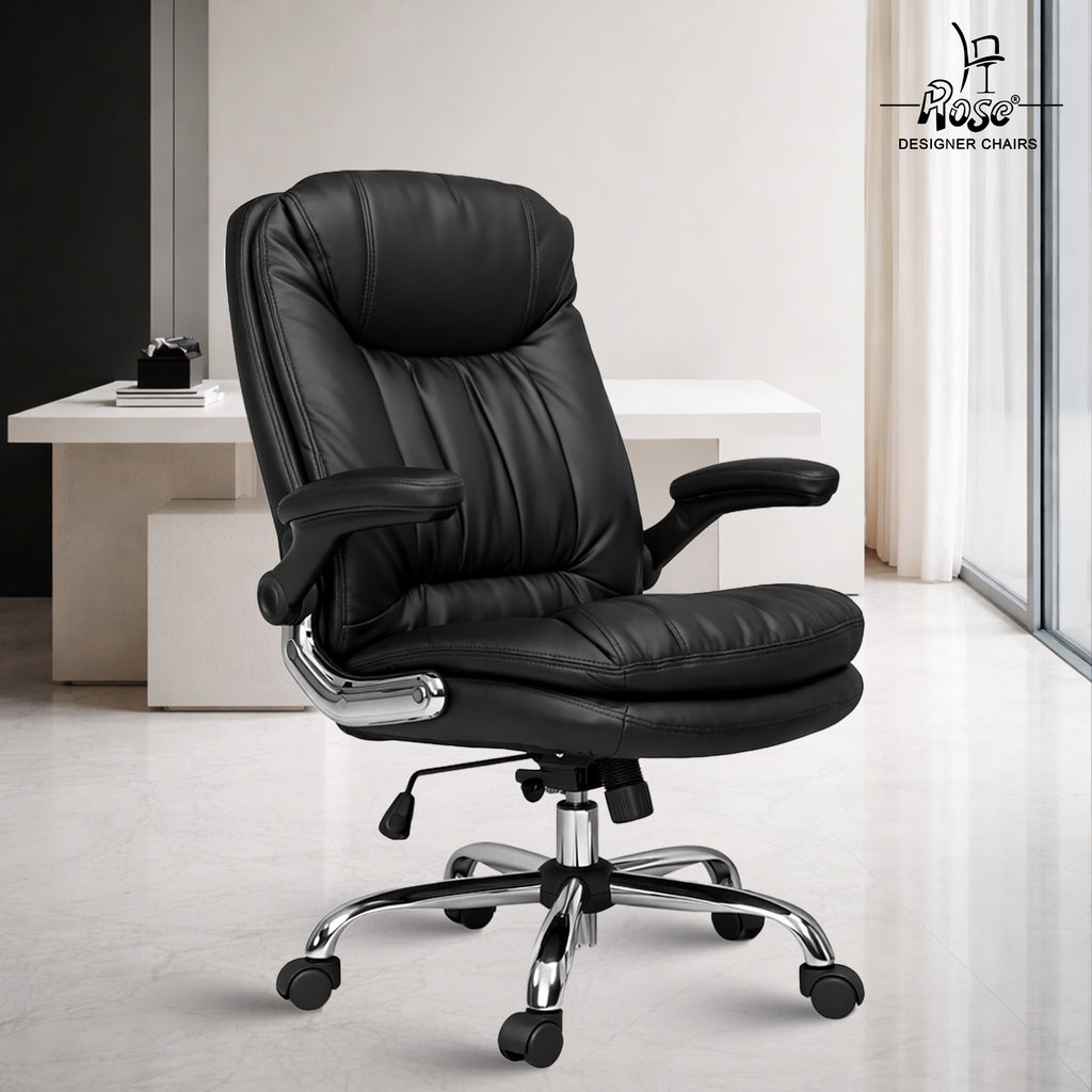 Director Faux leather Chair Balck Set of 1 Bg Img