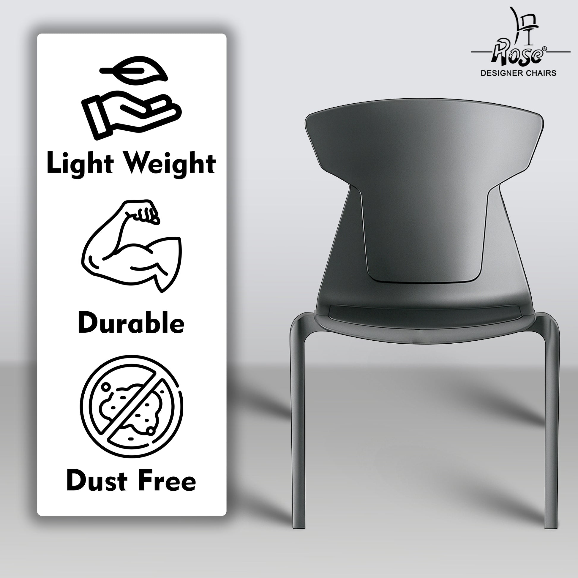 Core Modern Accent (Grey) Chair Seat of 4 Features