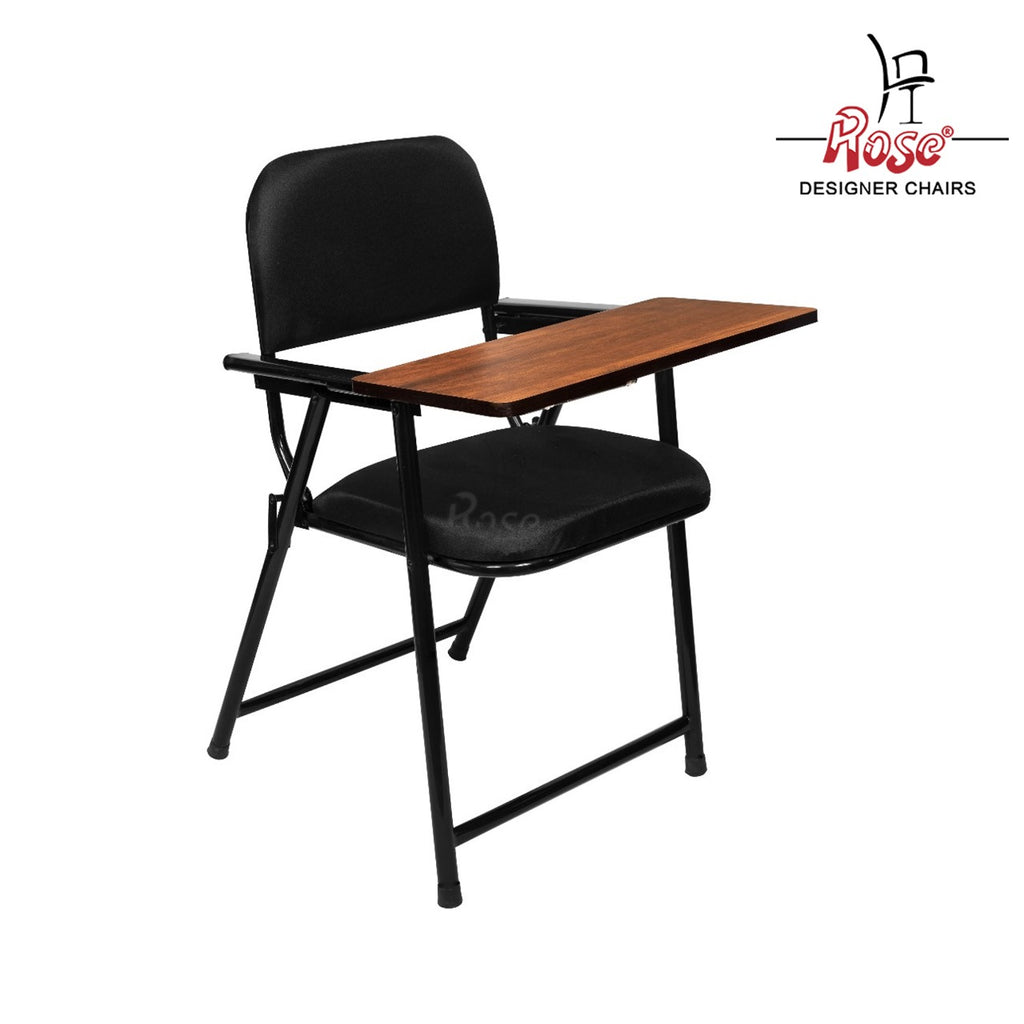  Folding Chair with Writing Pad (Black) Set of 1 Bg Img