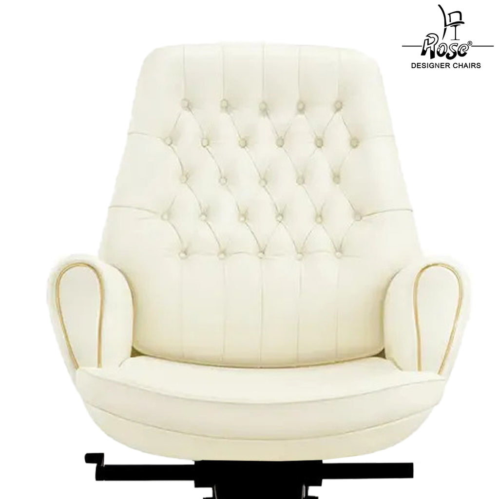 Rose Majestic Luxurious Mid Back Chair (White)