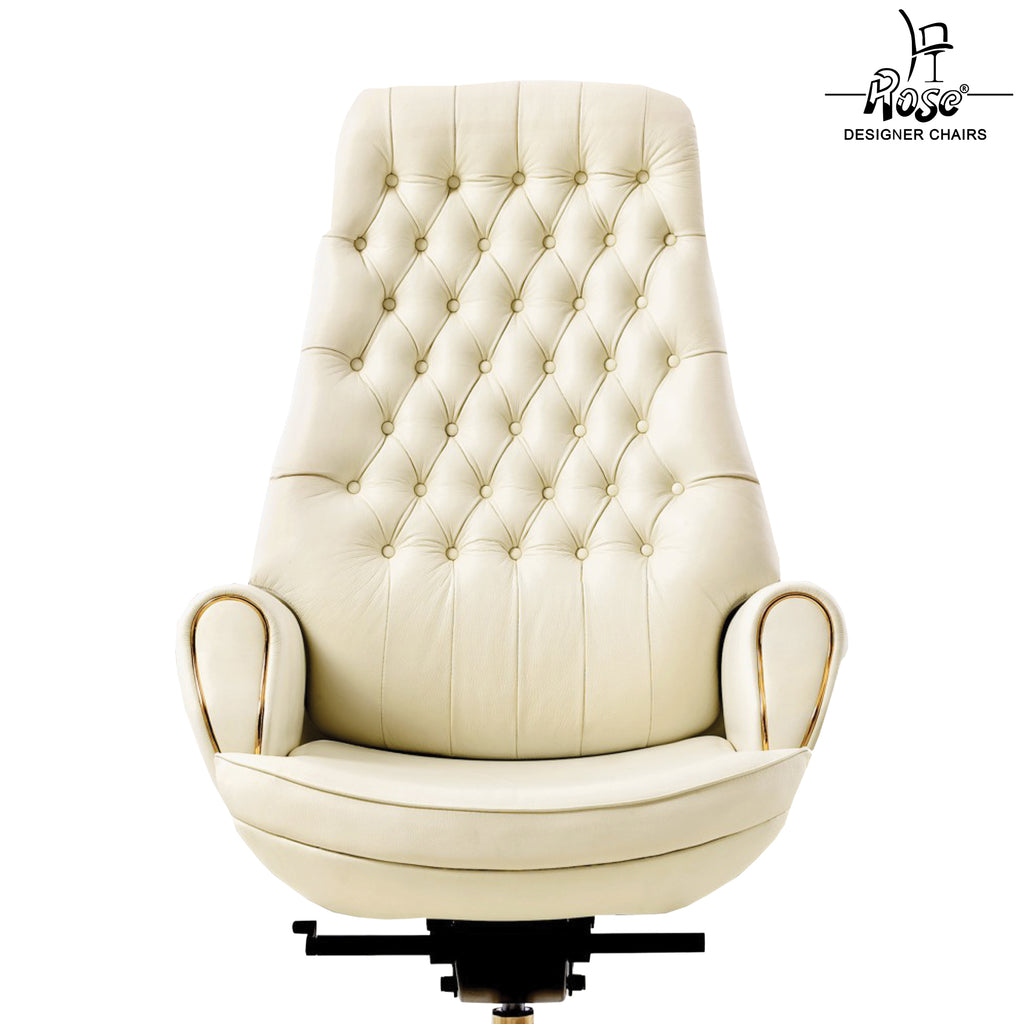 Rose Majestic Luxurious High Back Chair (White)