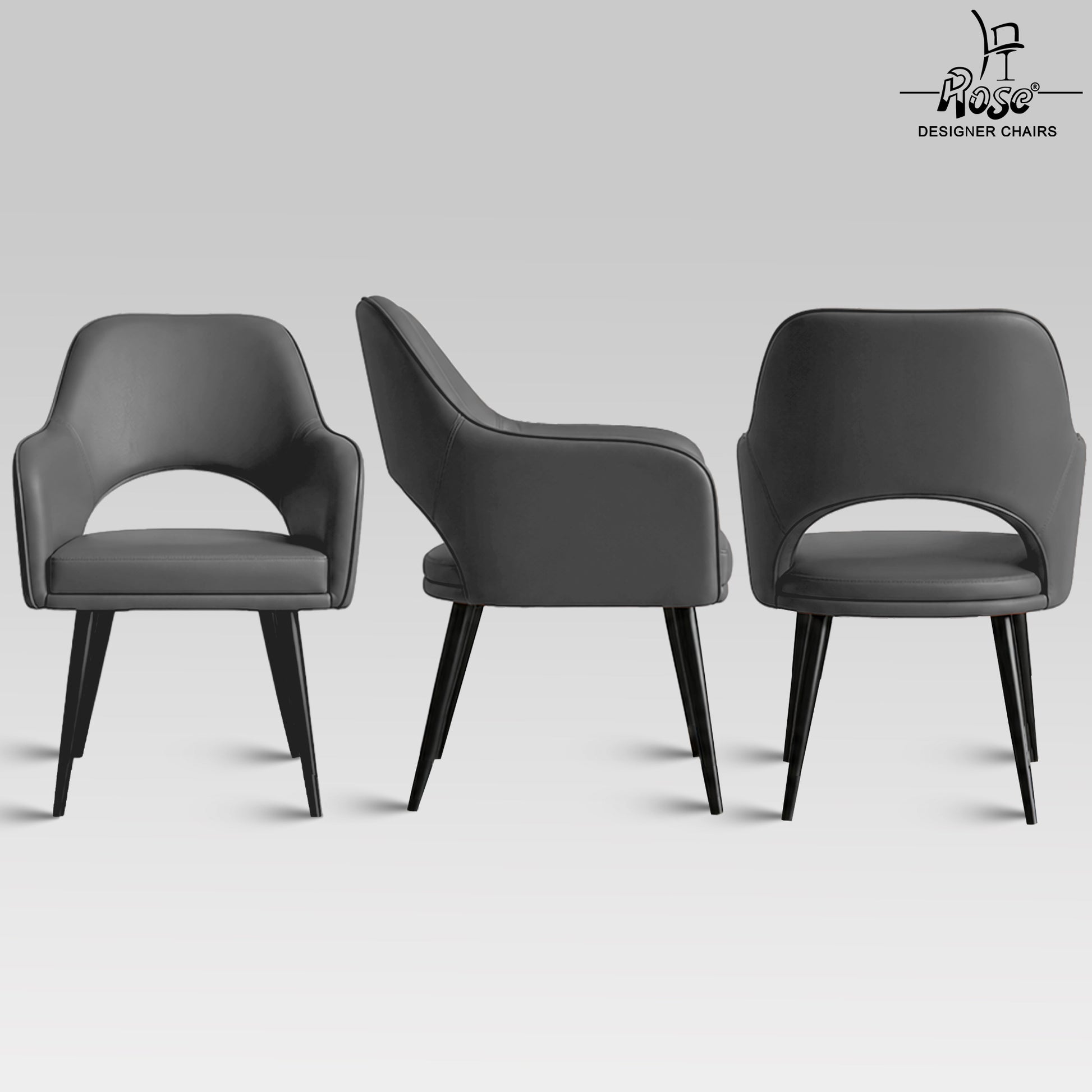 Yuri Faux Leather Chair Slatey (Gray)Set of 1 Multiangle