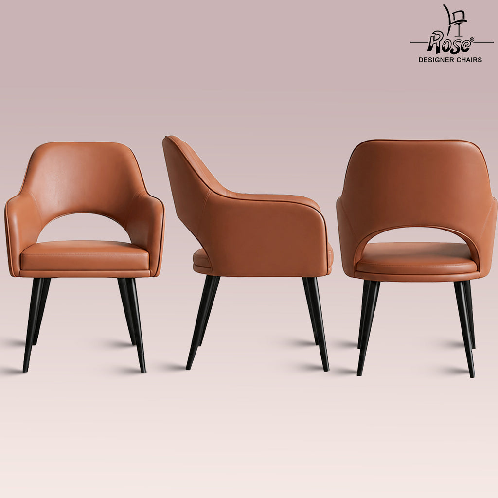 Yuri Faux Leather Chair Caramel (Brown)Set of 1 Multiangle
