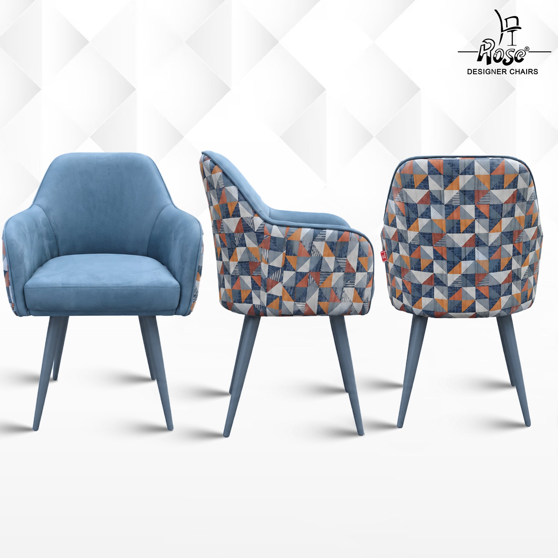  Paul Modern Upholstered Accent Dining Chair(Sky  Blue) Set of 2 Multiangle