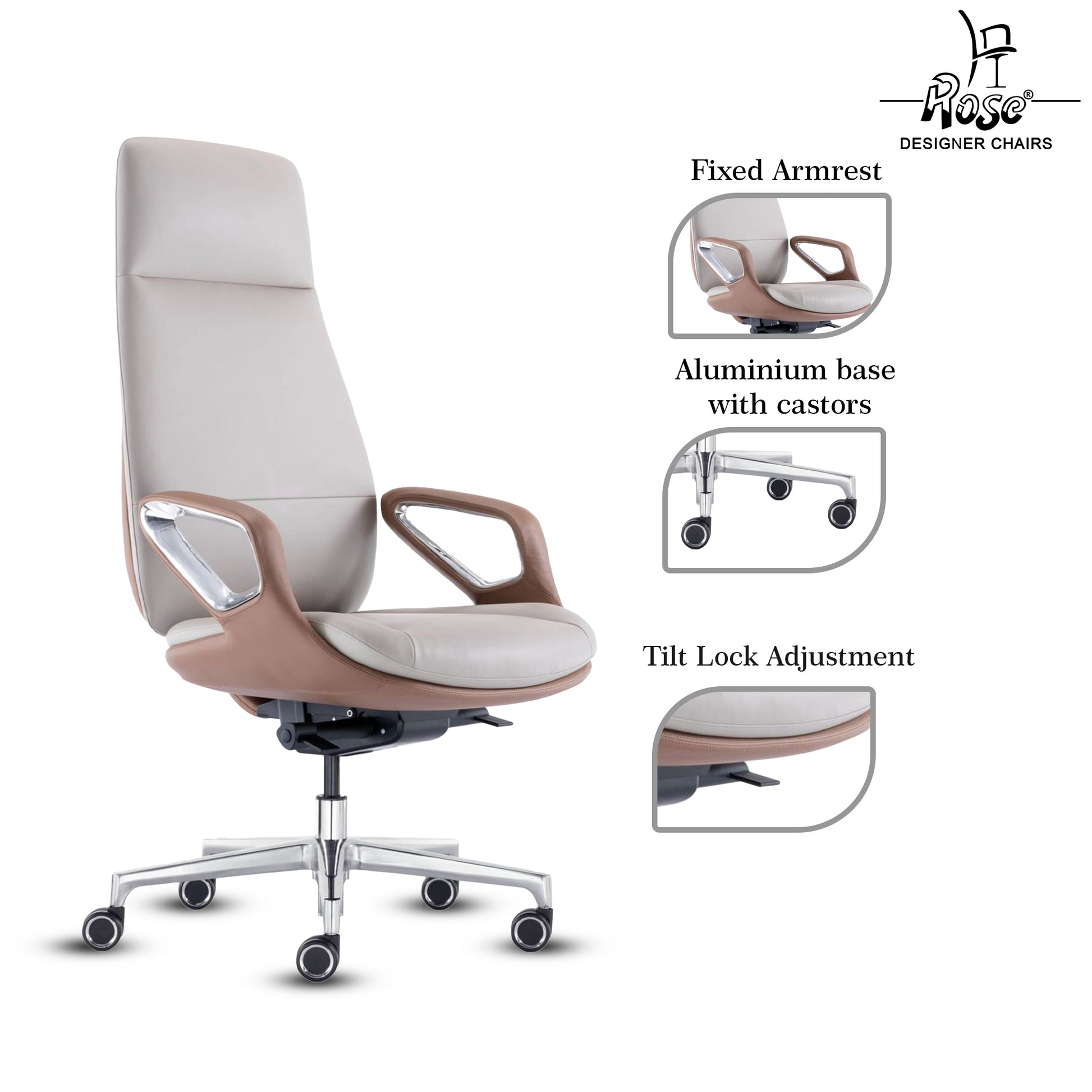 Rose Oriva Luxurious High Back Chair (White)