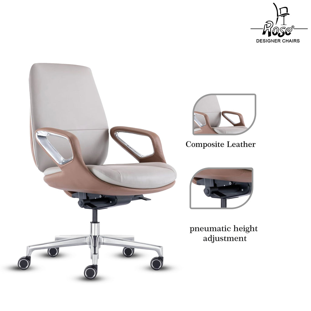 Rose Oriva Luxurious Mid Back Chair (White)